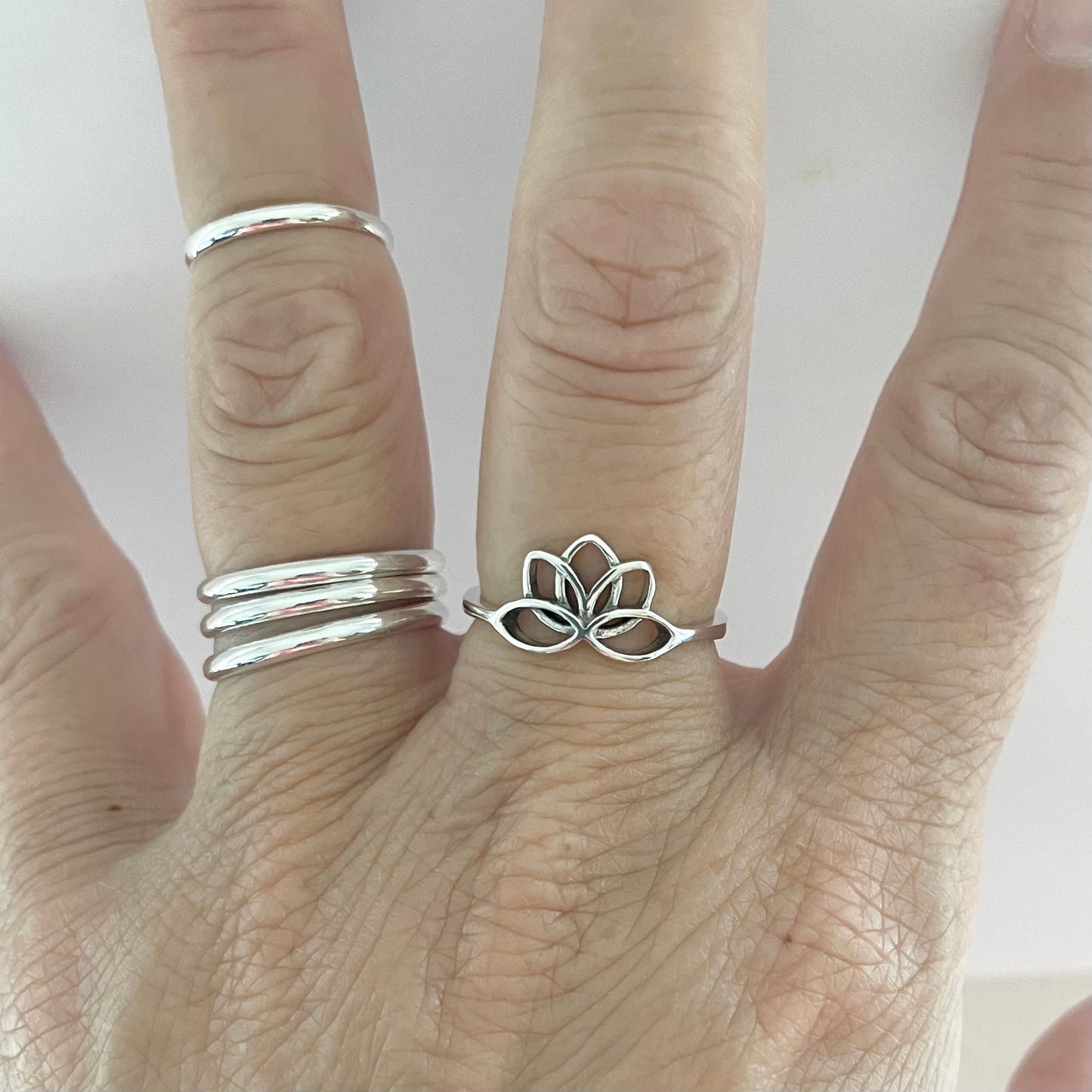 Sterling silver Dainty Lotus Flower Ring, Silver Ring, Boho Ring, Purity Ring, Yoga Ring, Beauty and Spiritual Awakening Ring