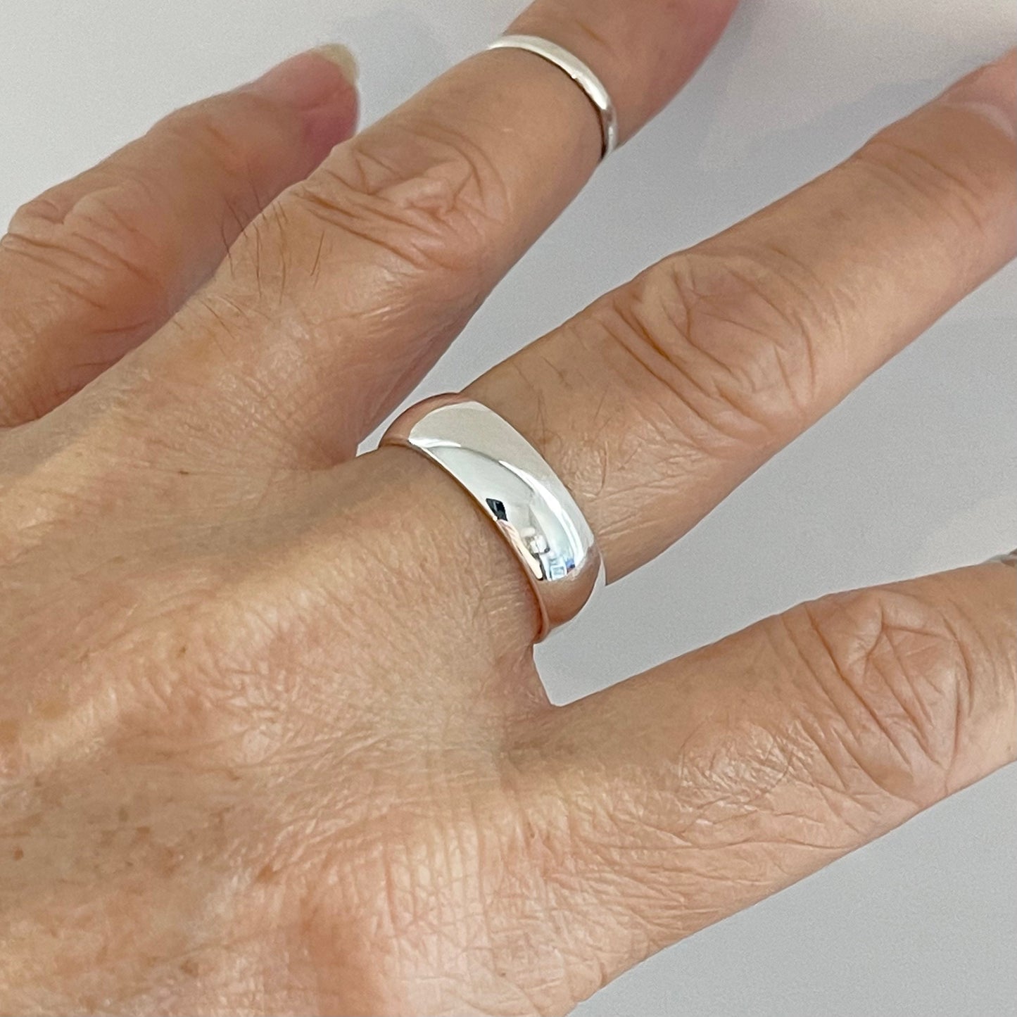 Sterling Silver Plain 6mm Band, Silver Wedding Ring, Unisex Silver Ring, Promise Silver Band, Silver Wedding Band, Statement Stackable Ring