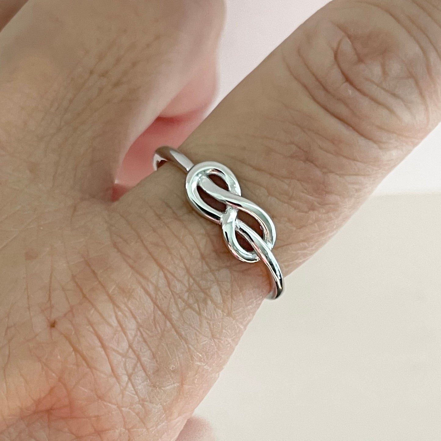 Infinity Knot Sterling Silver Dainty Ring - Friendship Ring - Love Ring - Promise Ring - Stackable Ring - Boho Ring