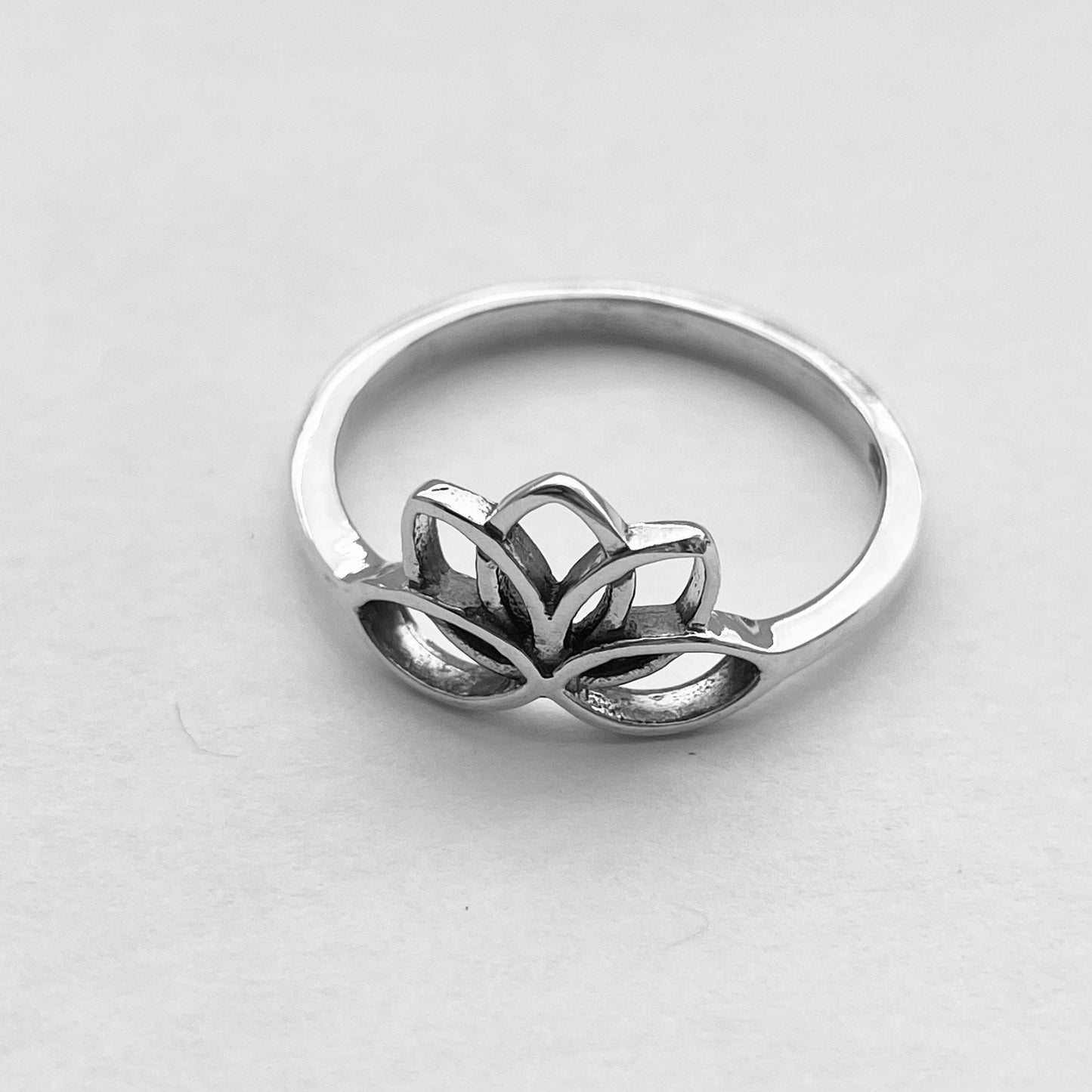 Sterling silver Dainty Lotus Flower Ring, Silver Ring, Boho Ring, Purity Ring, Yoga Ring, Beauty and Spiritual Awakening Ring