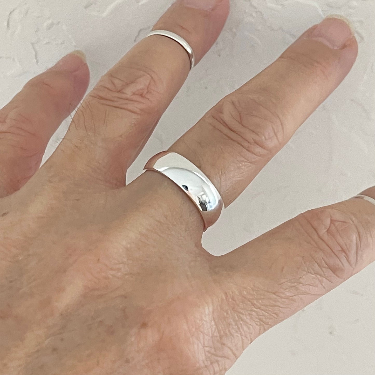 Sterling Silver Plain 6mm Band, Silver Wedding Ring, Unisex Silver Ring, Promise Silver Band, Silver Wedding Band, Statement Stackable Ring