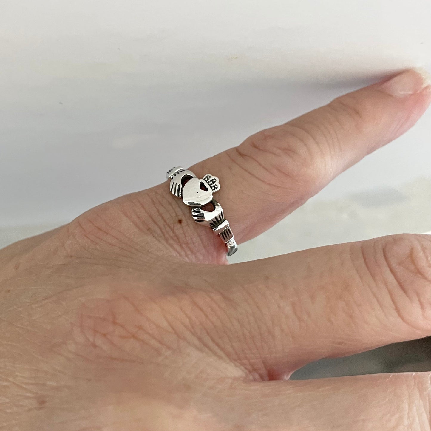 Dainty Irish Claddagh Sterling Silver Ring, Irish Ring, Loyalty Ring, Claddagh Ring, Small Ring, Silver Ring, Friendship Ring, Love Ring