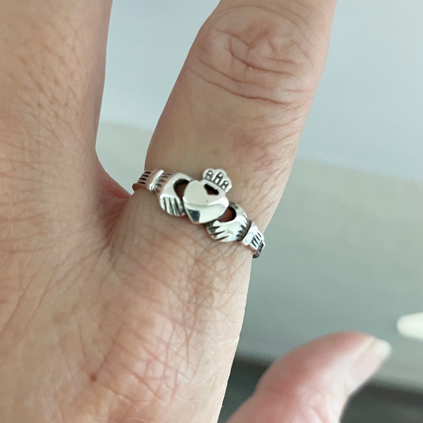 Dainty Irish Claddagh Sterling Silver Ring, Irish Ring, Loyalty Ring, Claddagh Ring, Small Ring, Silver Ring, Friendship Ring, Love Ring