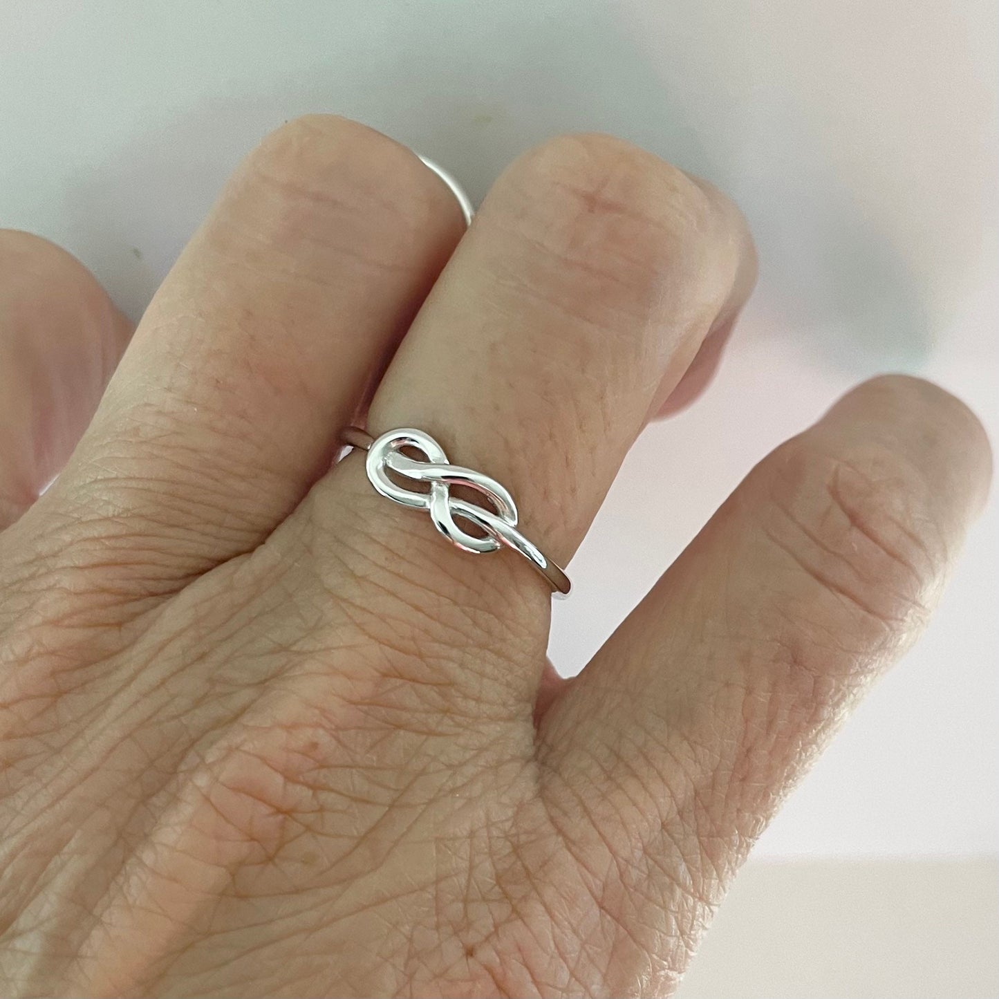 Infinity Knot Sterling Silver Dainty Ring - Friendship Ring - Love Ring - Promise Ring - Stackable Ring - Boho Ring