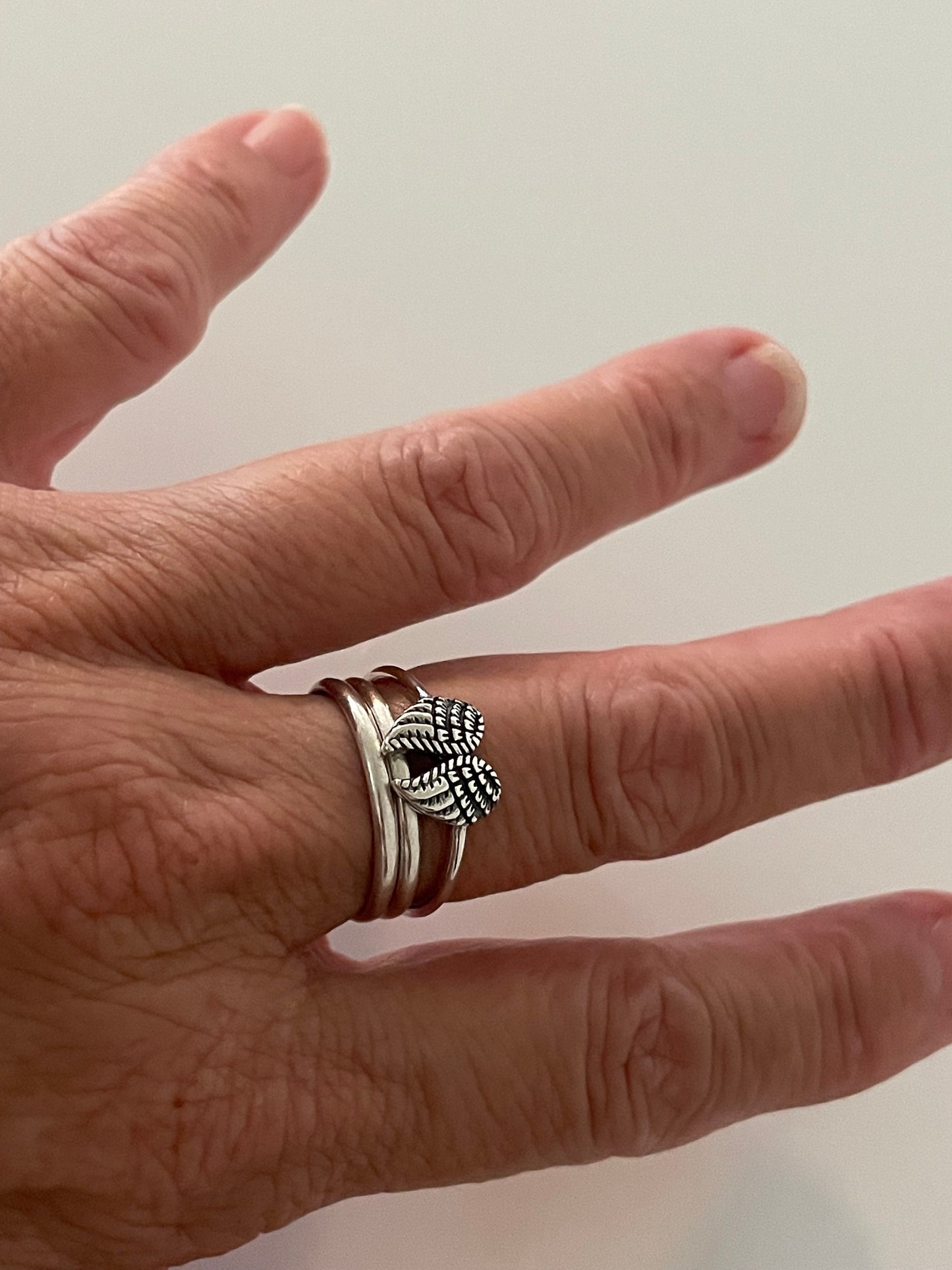 Sterling Silver Angel Wing Ring: Dainty Boho Religious Jewelry