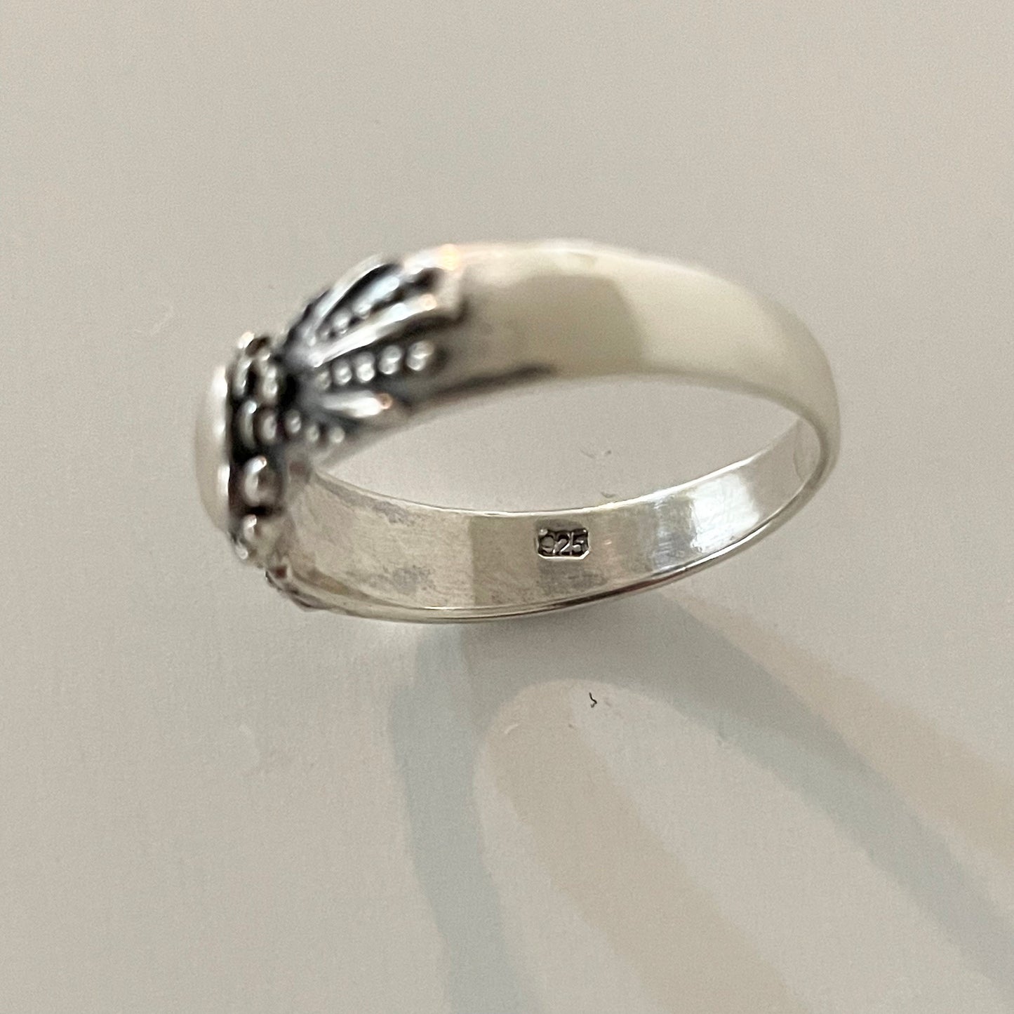 Oxidized Sterling Silver Sun and Flower Ring: Celestial Boho Jewelry