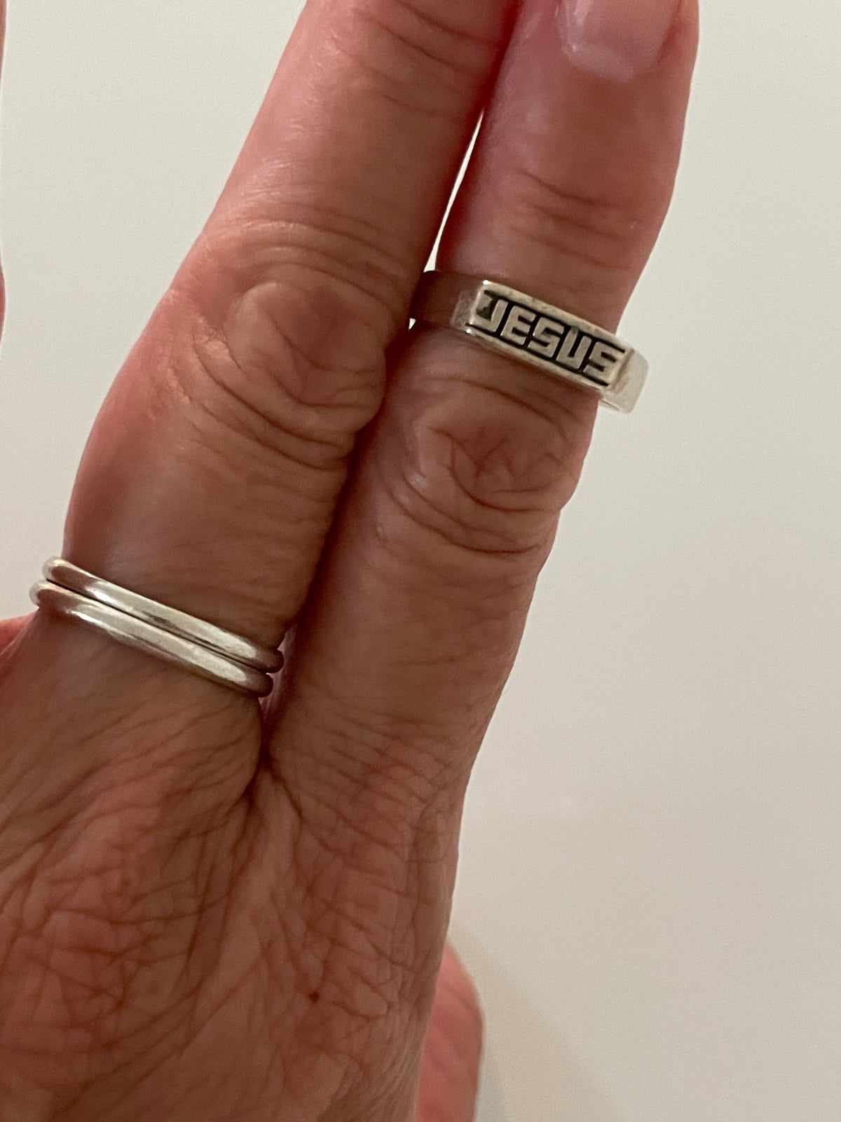 Sterling Silver Jesus Ring: Unisex Religious Statement Band