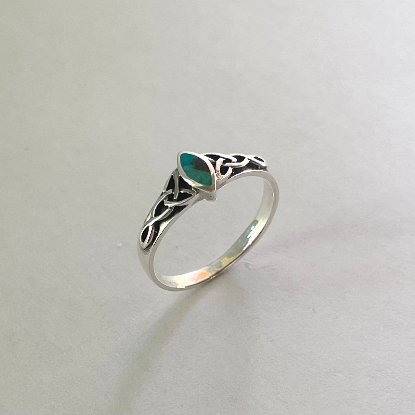 Sterling Silver Turquoise Celtic Ring: Boho Statement Jewelry