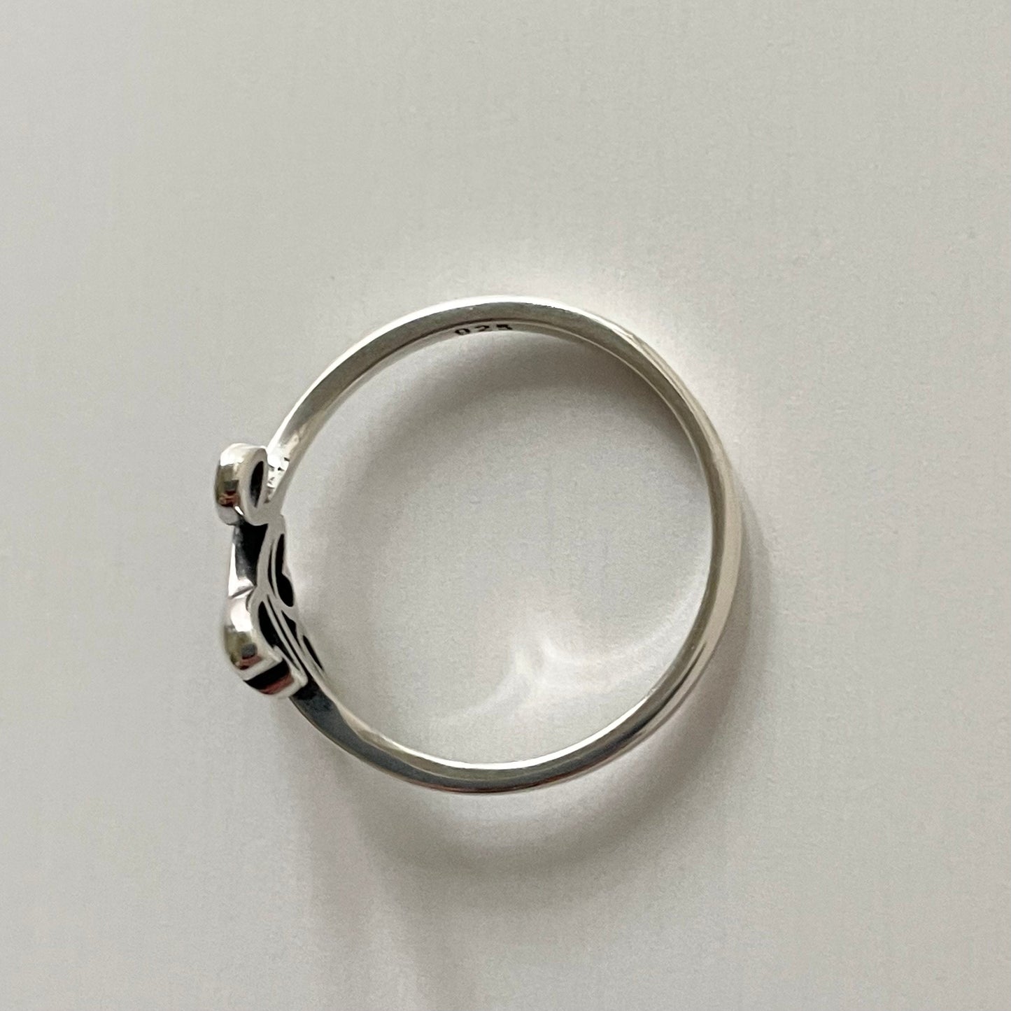 Sterling Silver Double Heart Swirl Ring: Dainty Love Jewelry