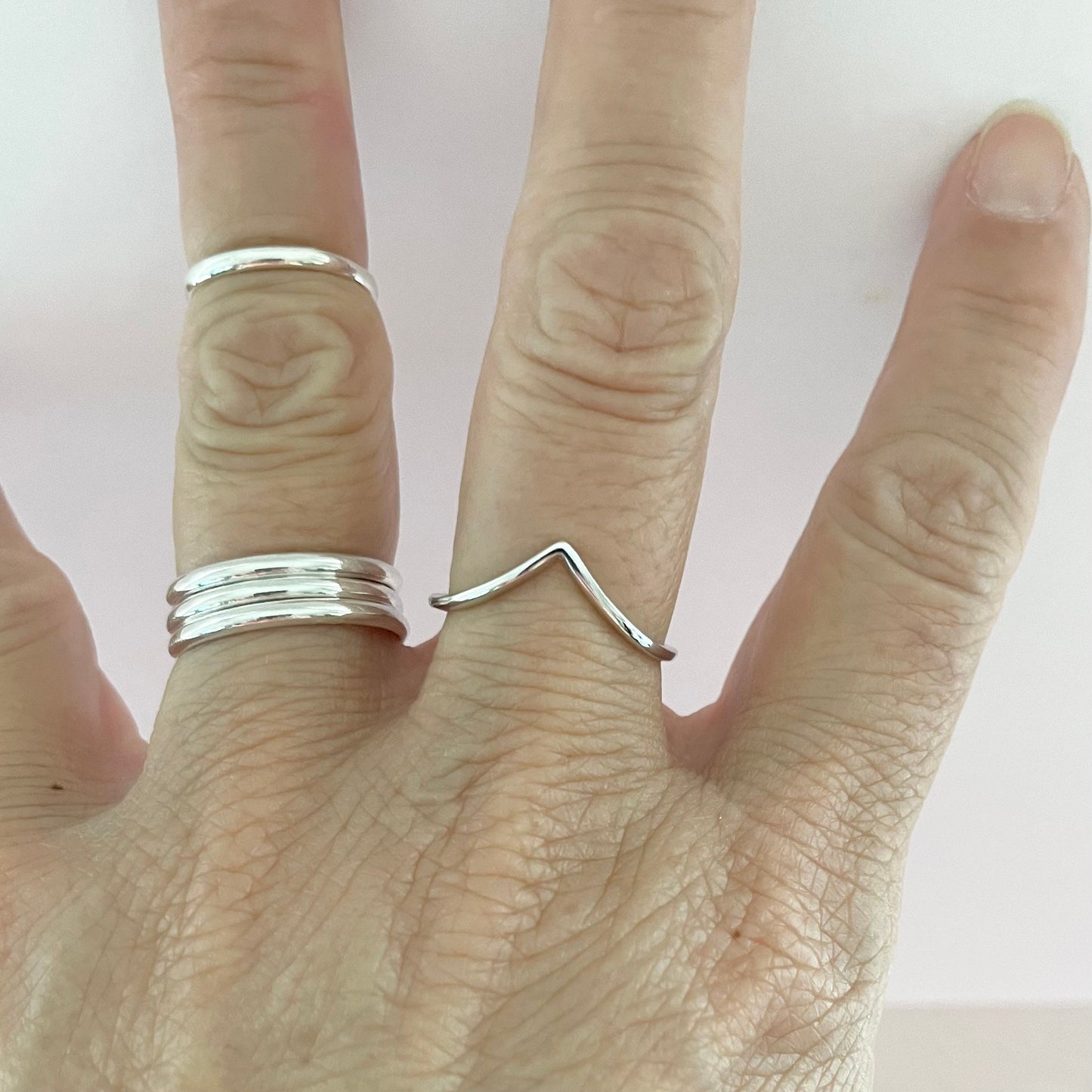 Sterling Silver, Silver V Shape Ring, Love Ring, Dainty Promise Ring, Stackable Ring