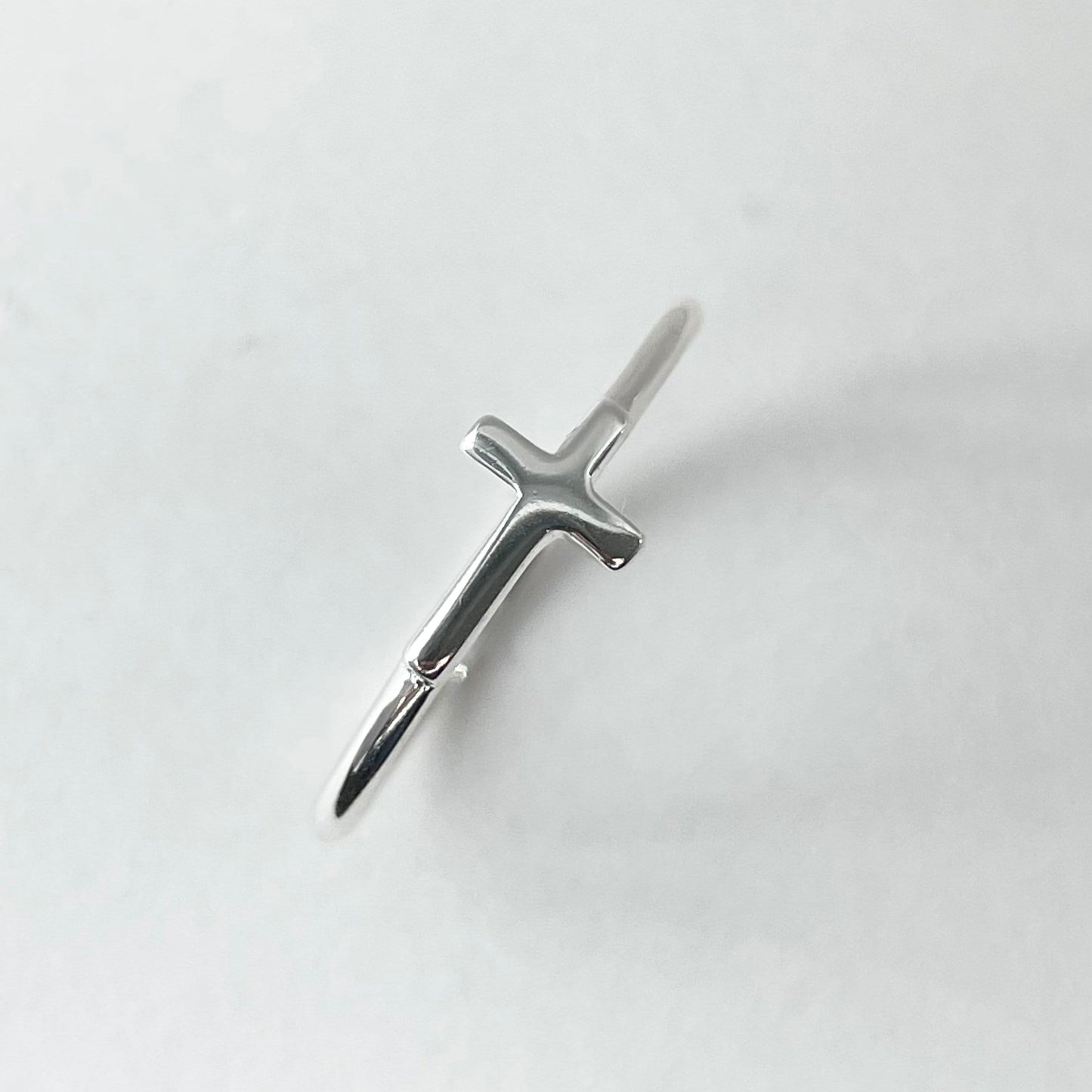 Tiny Cross Sterling Silver Ring - Religious Ring - Dainty Ring - Silver Ring - Cross Ring - Statement Ring