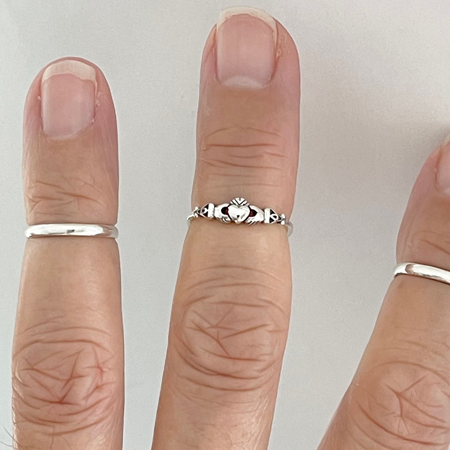 Irish Claddagh Sterling Silver Toe Ring, Claddagh Toe Ring, Dainty Toe Ring, Loyalty Toe Ring, Friendship Toe Ring, Irish Ring.