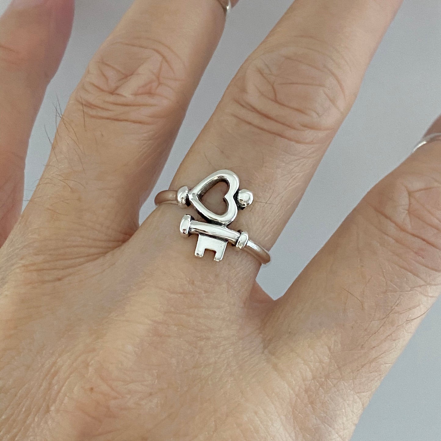 Sterling Silver Key to my Heart Ring, Love Ring, Promise Ring, Heart Ring, Key Ring, Silver Ring, Boho Ring, Statement Ring