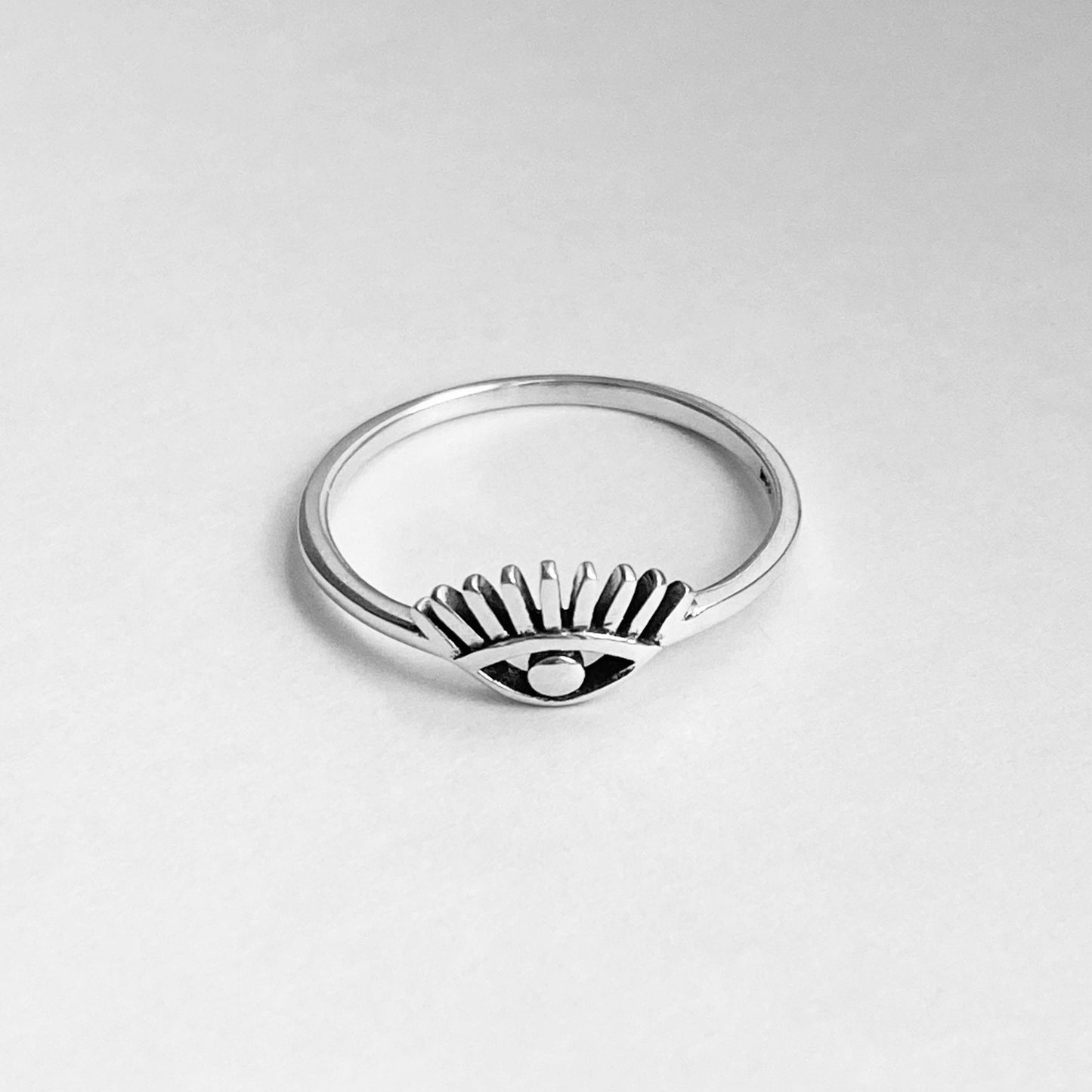 Sterling Silver Dainty Eye Lashes Ring, Silver Ring, Eye Lashers Ring, Protector Ring, Silver Promise Ring, Boho Ring, Statement Ring