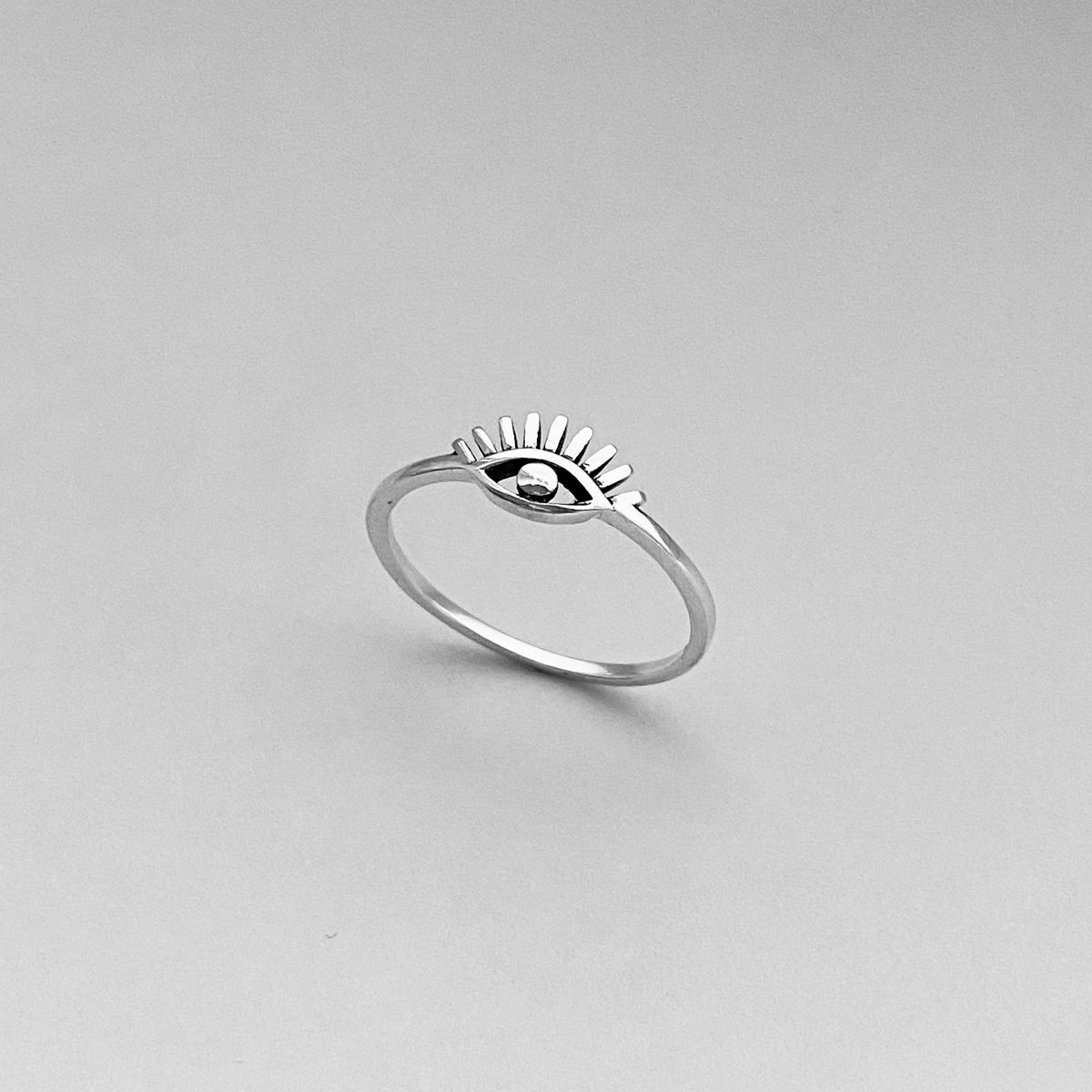Sterling Silver Eye Ring: Dainty Boho Protector Ring