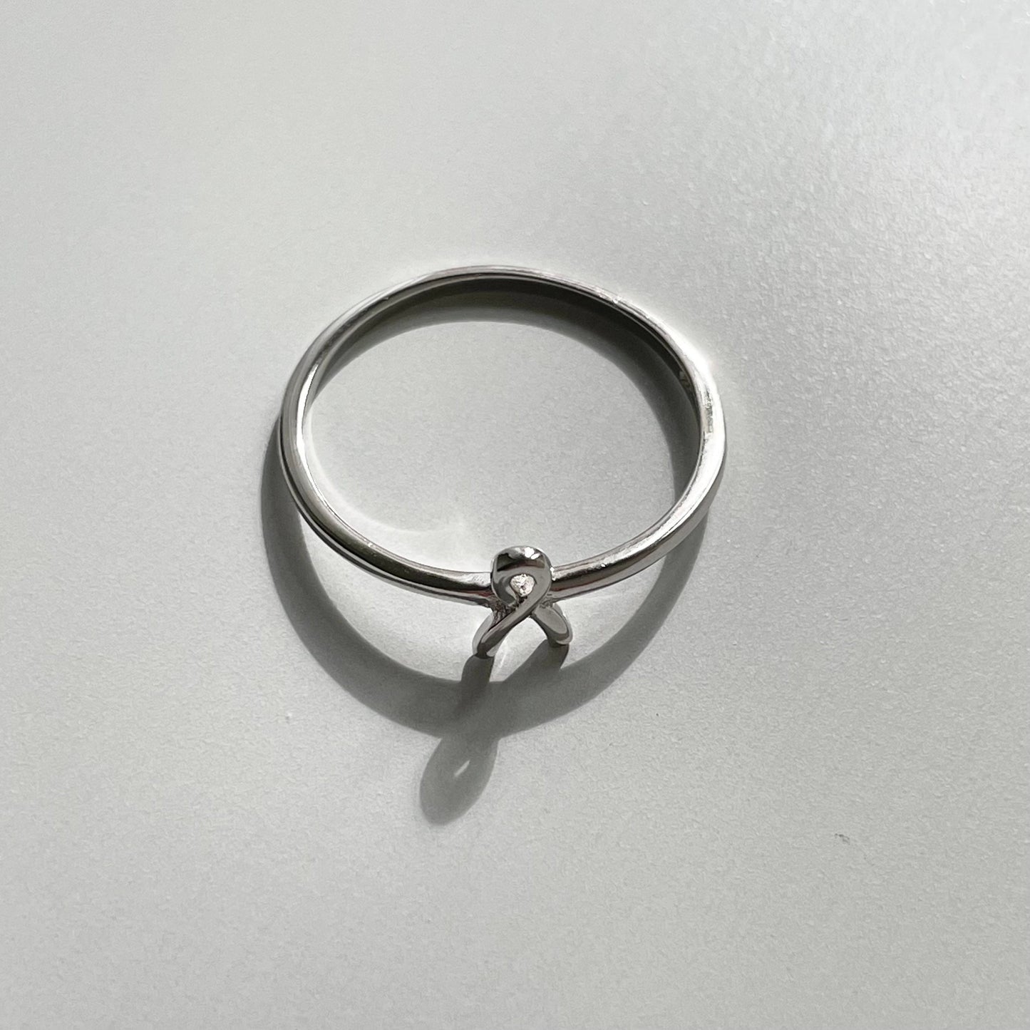 Sterling Silver Breast Cancer Ribbon Ring, Cancer Survivor, Danity Ring, simple ring, hope Ring silver dainty ring, silver ring,
