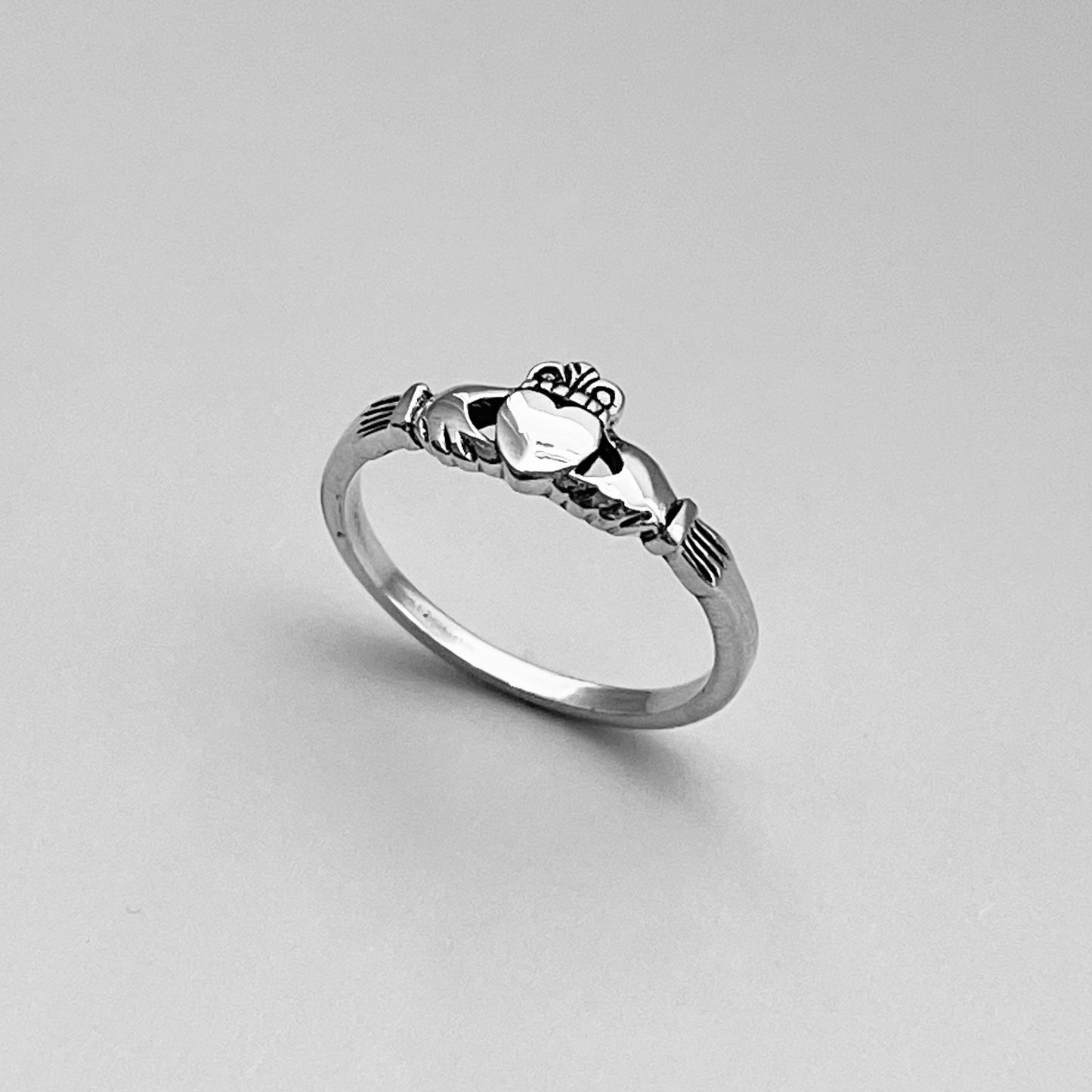 Dainty Sterling Silver Claddagh Ring: Irish Love, Loyalty, Friendship
