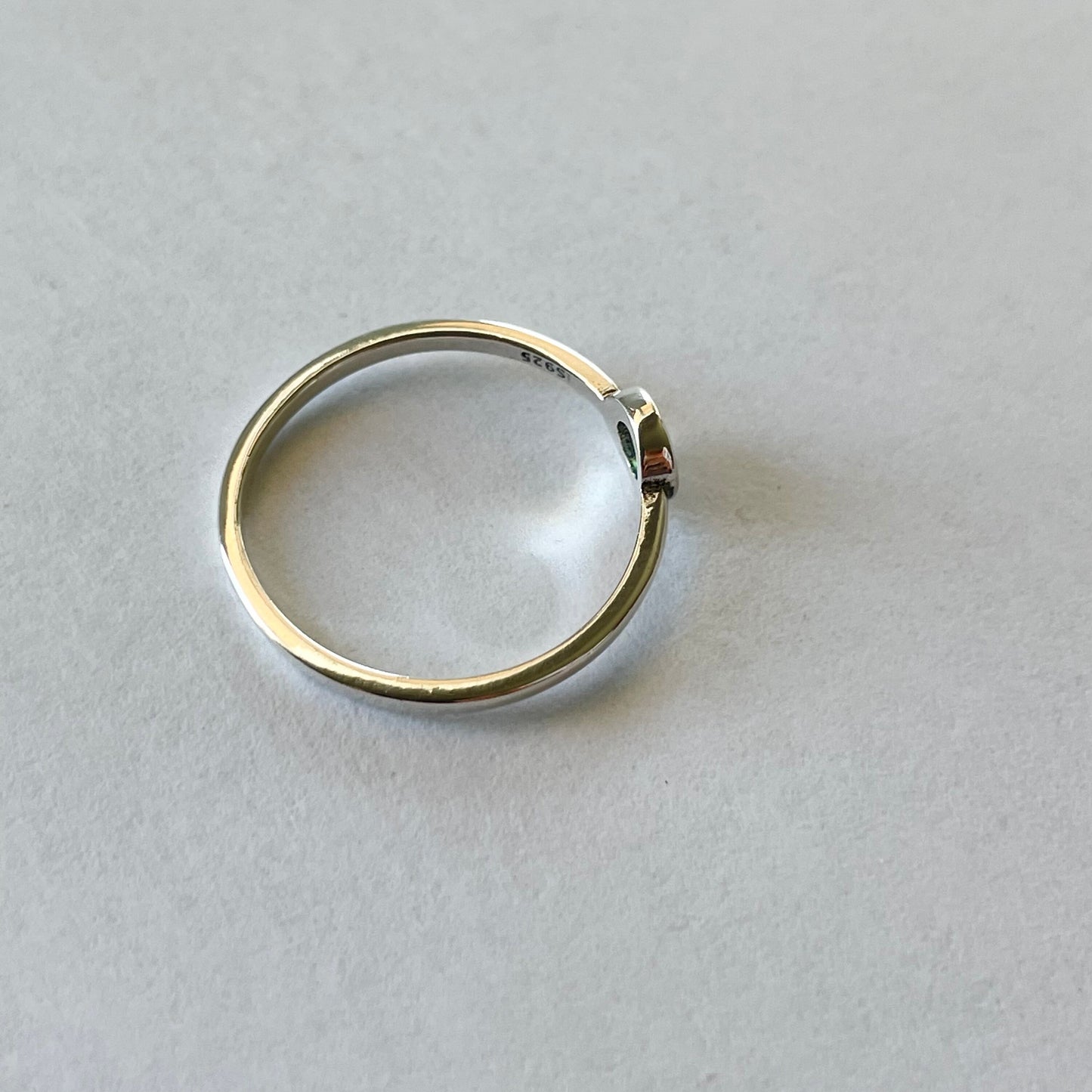 Sterling Silver Lab Opal Full Moon Ring: Dainty Boho Style