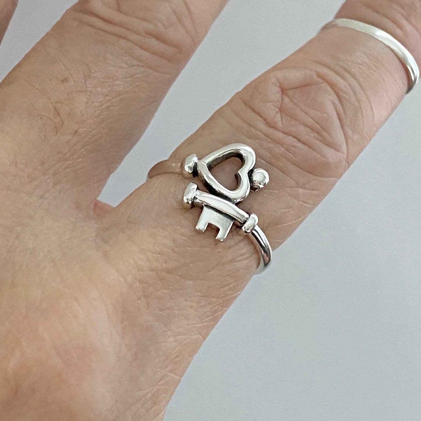 Sterling Silver Key to My Heart Ring: Boho Promise Ring