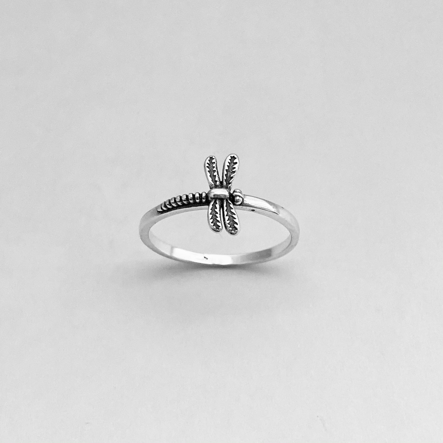 Dainty Sterling Silver Dragonfly Ring: Boho Promise Ring