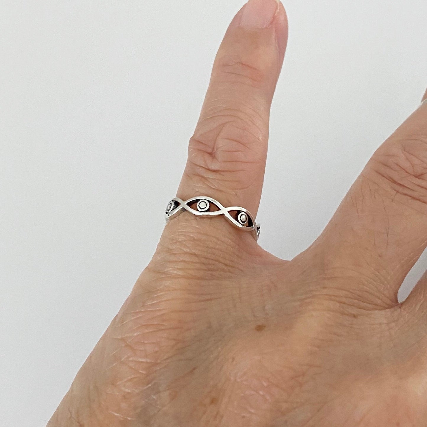 Sterling Silver Eternity Seeing Eyes Ring, Eyes of Hores Ring, All Seeing Eyes Ring, Religious Ring, Promise Eyes Ring, Silver Eyes Ring