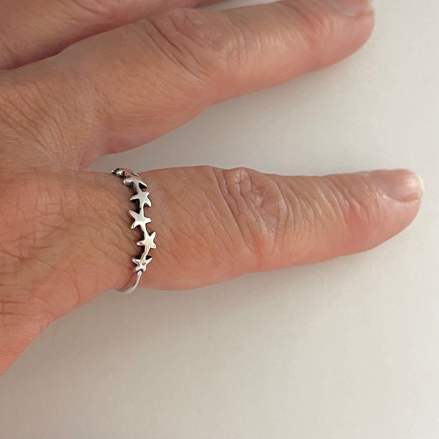 Sterling Silver small Stars Rings, Sky Silver Ring, Stars Promise Ring, Statement Ring, Dainty Stars Ring, Silver stackable Ring.