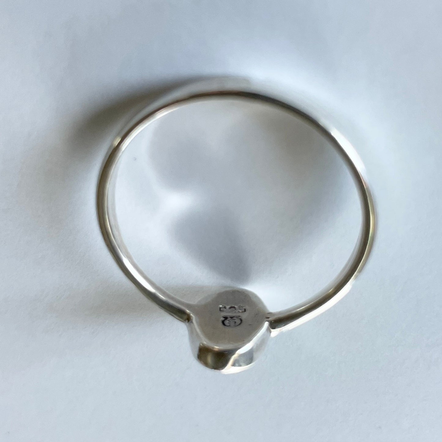 Sterling Silver Oval Solitaire Blue Opal Ring, Boho Ring, Silver Ring, Opal Ring, Stone Ring, Simple Ring, Statement Ring