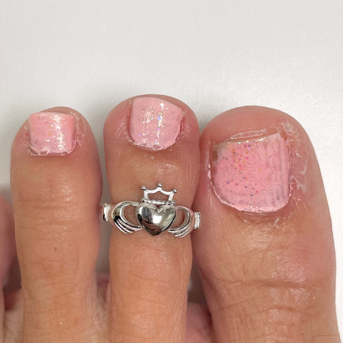 Sterling Silver Irish Claddagh Toe Ring: Promise, Love & Loyalty