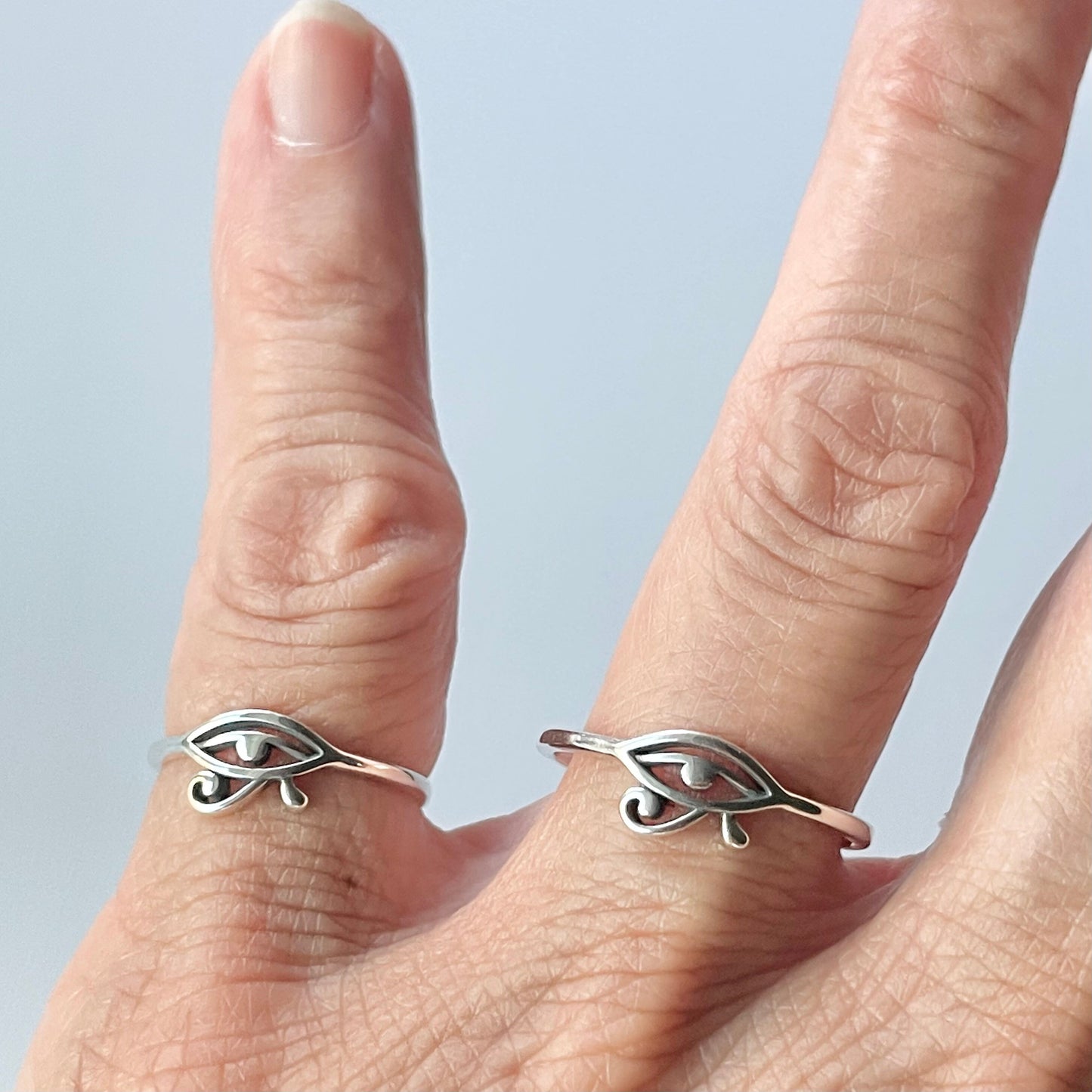 Sterling Silver Dainty Small Eye of Horus, Ra Eye Ring, Religious Ring, Eye Ring, Eye of Horus Ring, Protection Ring, Silver Ring