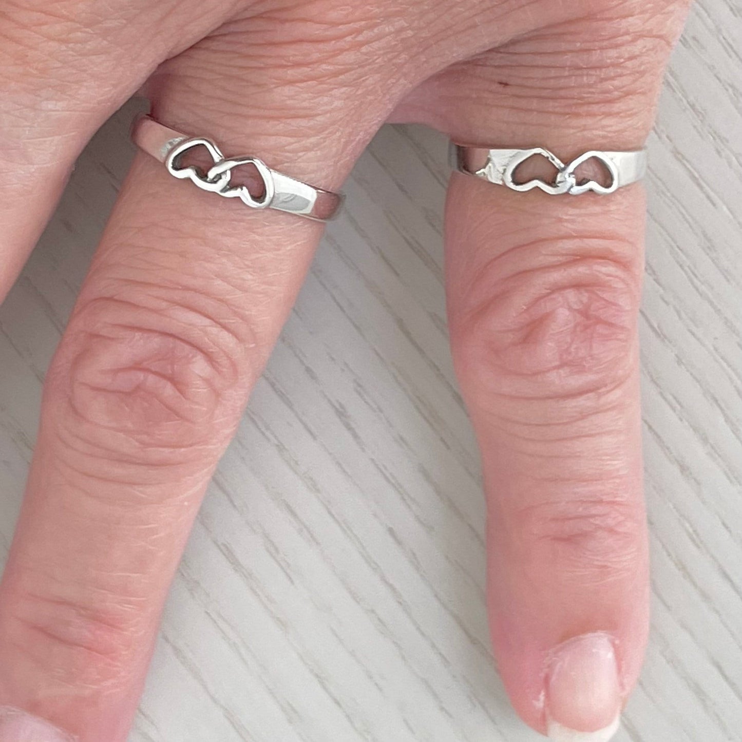 Sterling silver Dainty two Hearts Ring, I Love You, Heart Love Ring, Silver Heart Ring, Dainty Heart Ring, Care Ring, Promise Hearts Ring