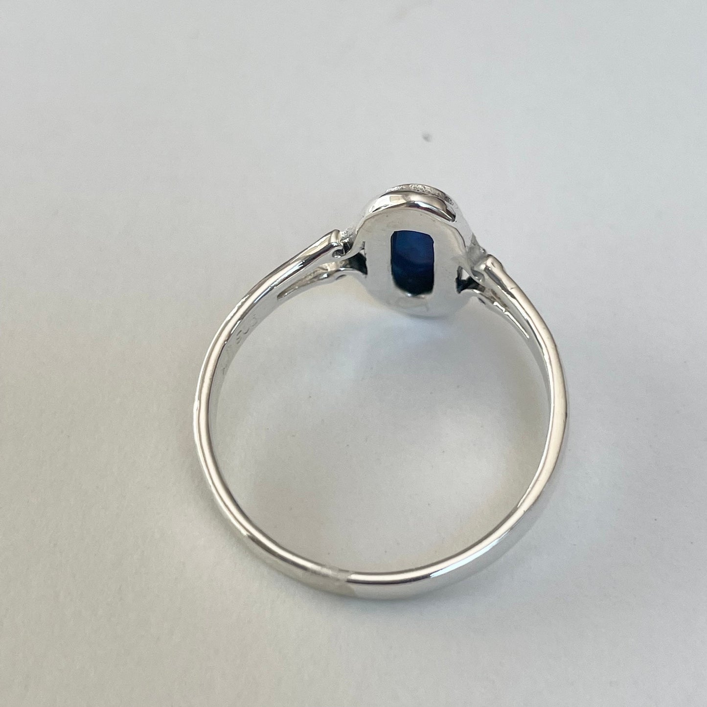 Sterling Silver Simple Oval Solitaire White Lap Opal Ring, Boho, Silver, Stone, Statement, Simple Ring,