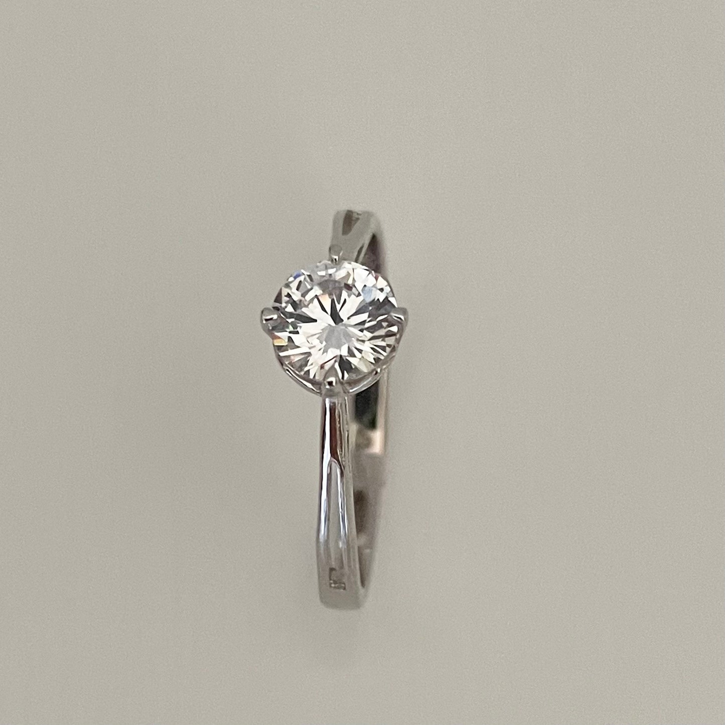Sterling Silver Solitaire Ring: 1 Carat CZ Engagement Wedding