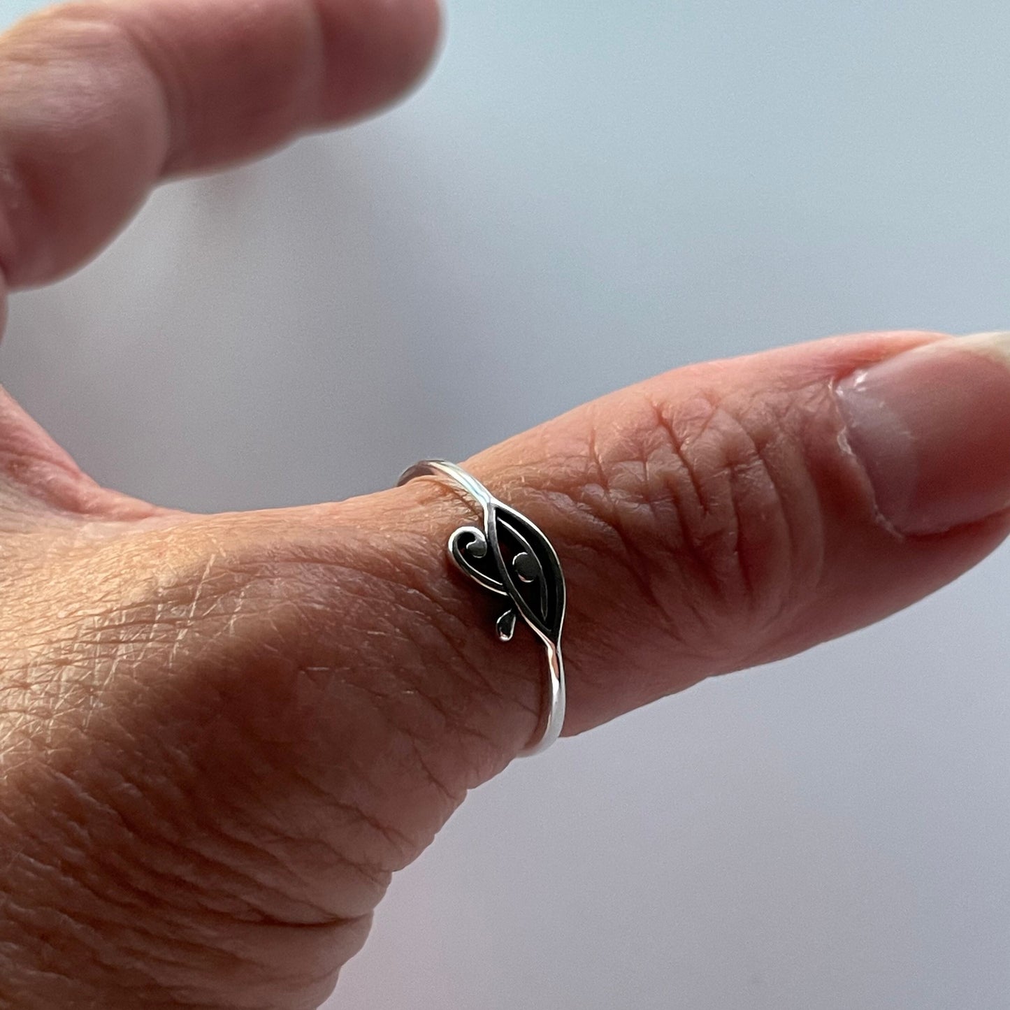 Dainty Sterling Silver Eye of Horus Ring: Egyptian Protection Jewelry