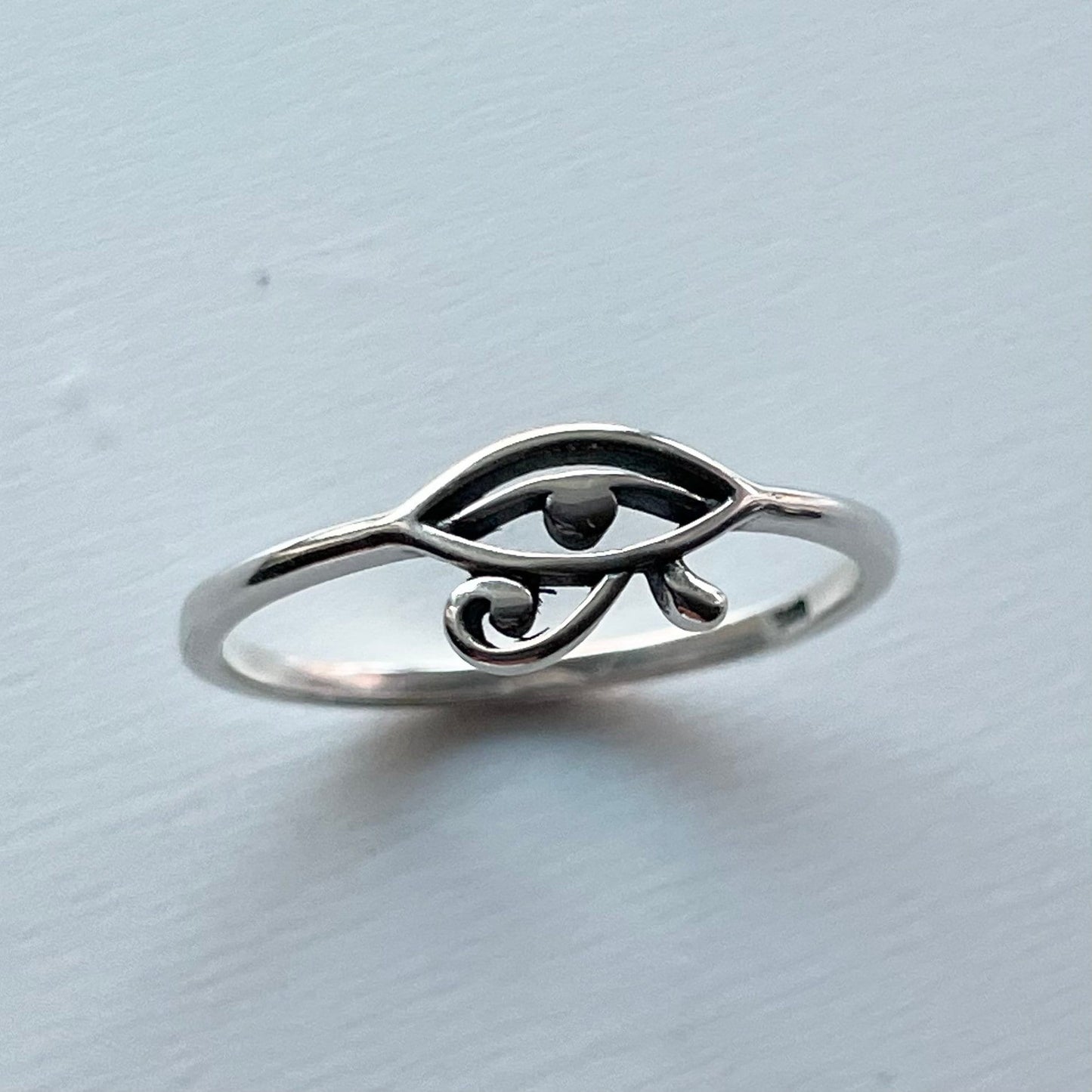 Sterling Silver Dainty Small Eye of Horus, Ra Eye Ring, Religious Ring, Eye Ring, Eye of Horus Ring, Protection Ring, Silver Ring