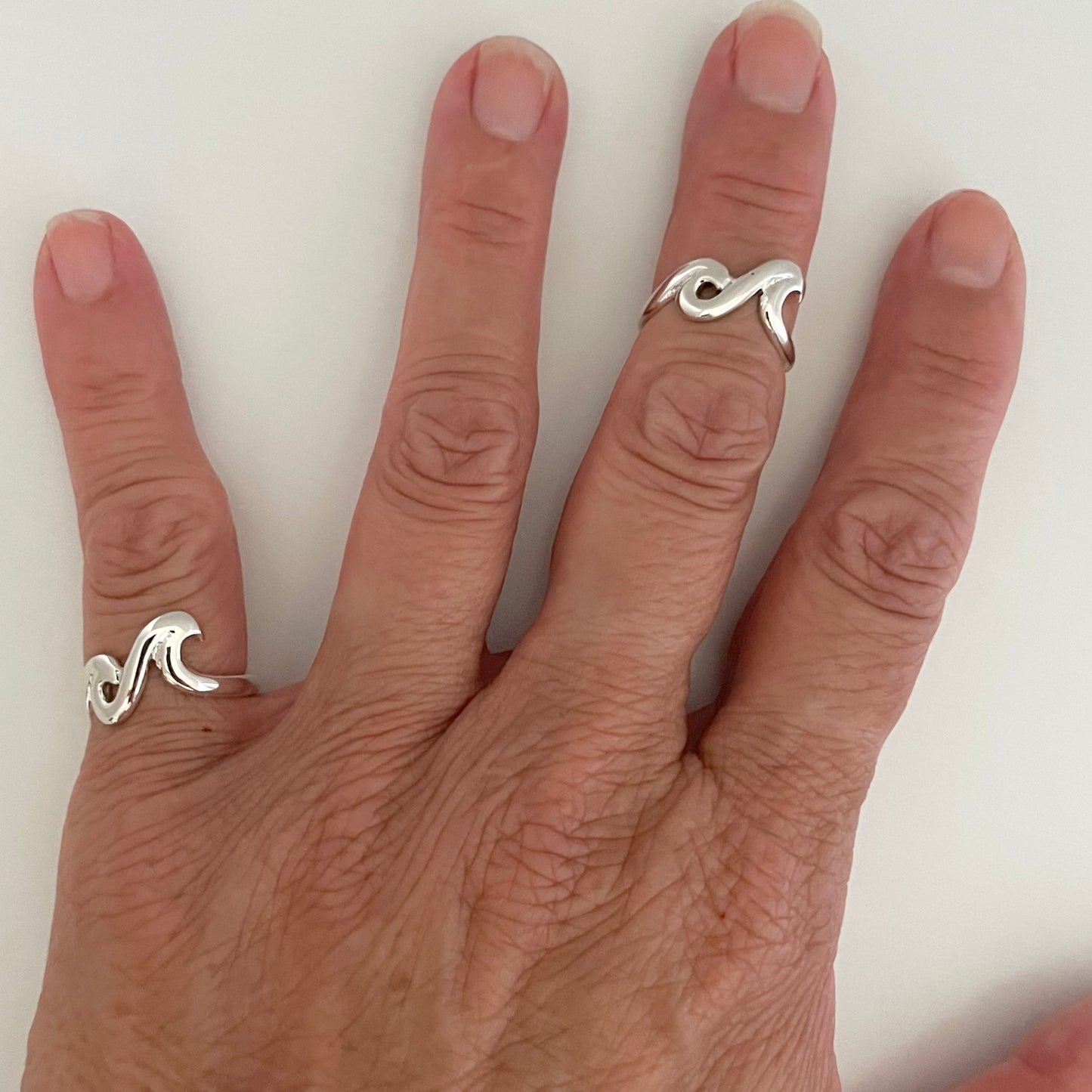 Sterling Silver Polished Wave Ring, Beach Silver Ring, Silver Ocean Ring, Surfer Ring, Lifegard Wave Ring, Happy Ring, Statement Ring