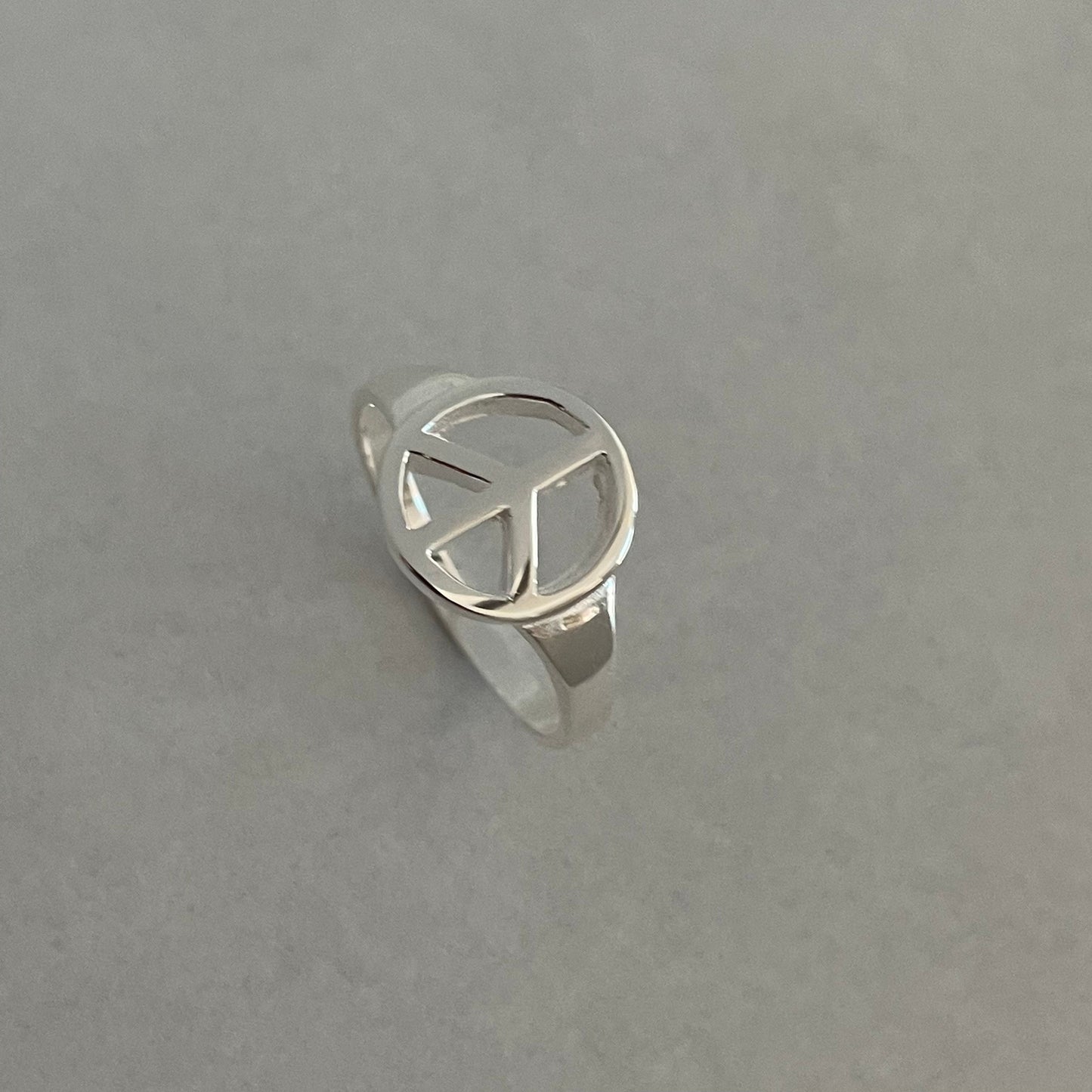 Peace Sign Sterling Silver Ring, Silver Hippie Ring, Peace Ring, Religious Ring, Promise Peace Ring, Silver Peace Sign Ring, Statement Ring