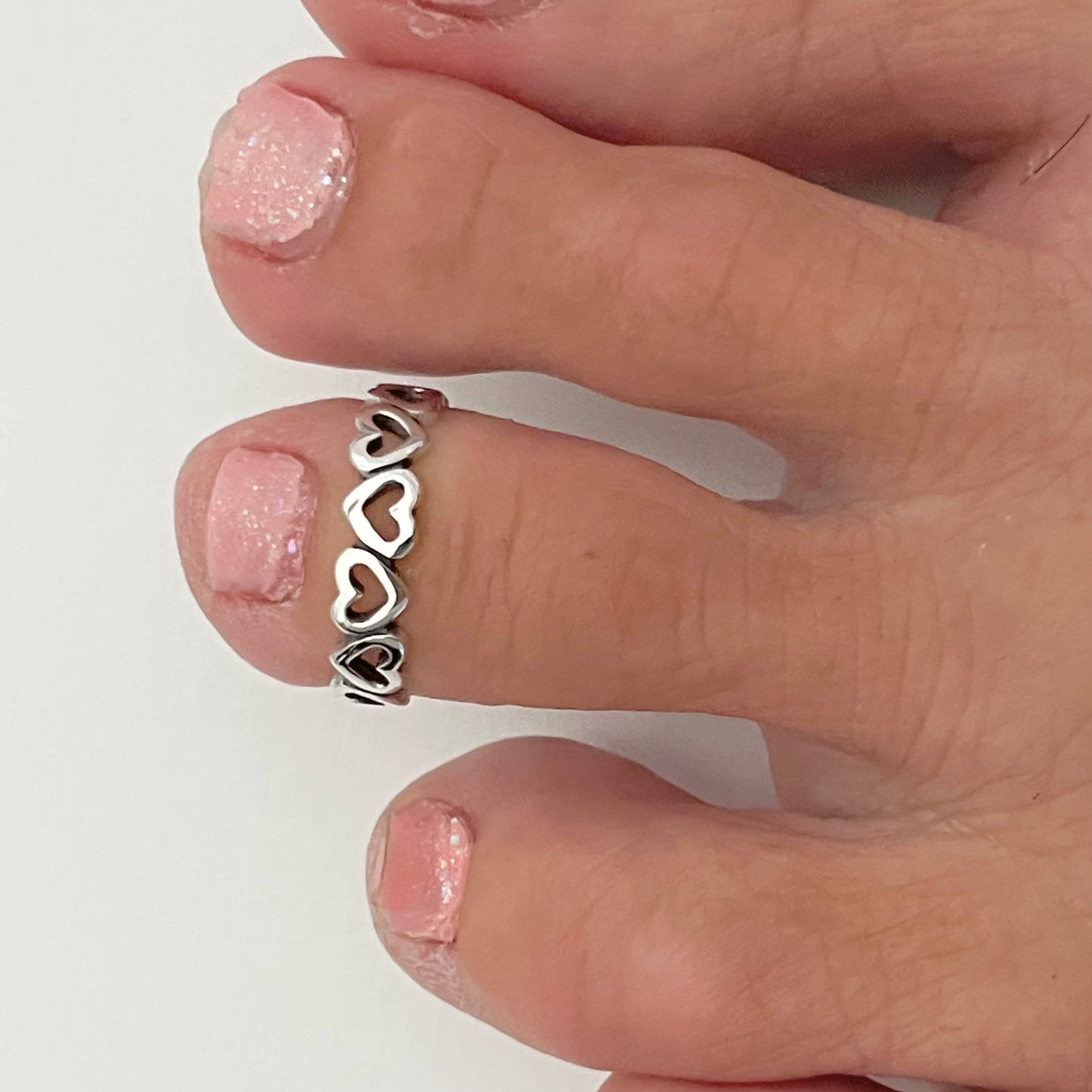 Sterling Silver Eternity Heart Ring: Stackable Love Band