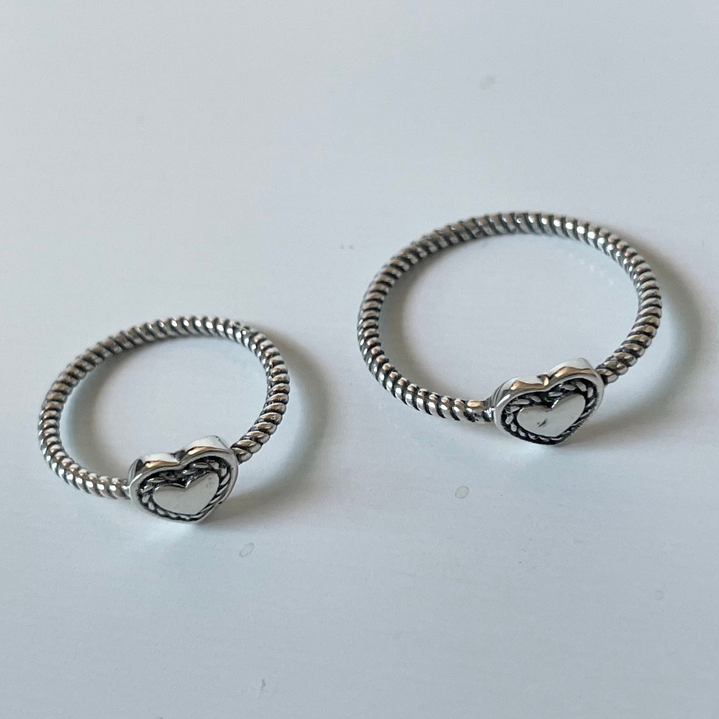 Dainty Sterling Silver Heart Ring: Oxidized Boho Promise Ring