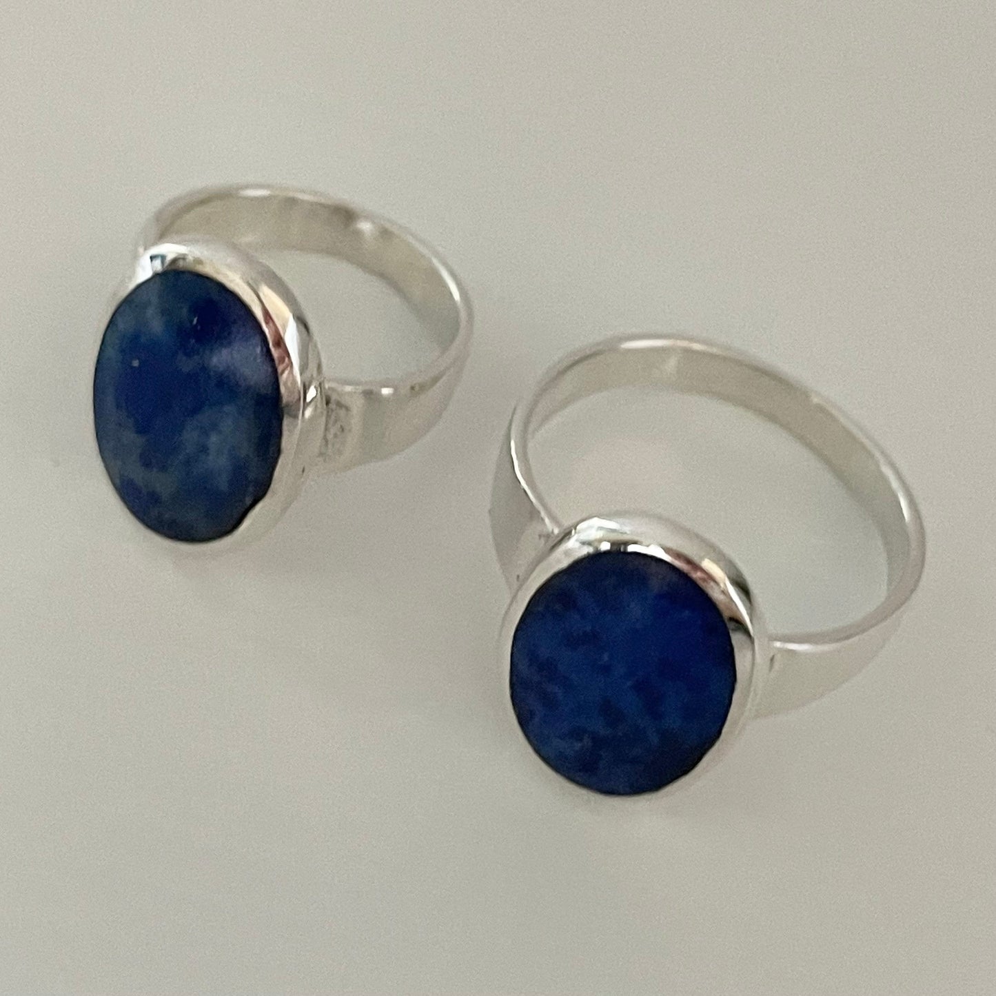Simple Oval Blue Lapis Sterling Silver Ring, Oval Ring, Simple Ring, Blue Lapis Ring, Wedding Ring, Stone Ring, Statemen Ring, Stone Ring