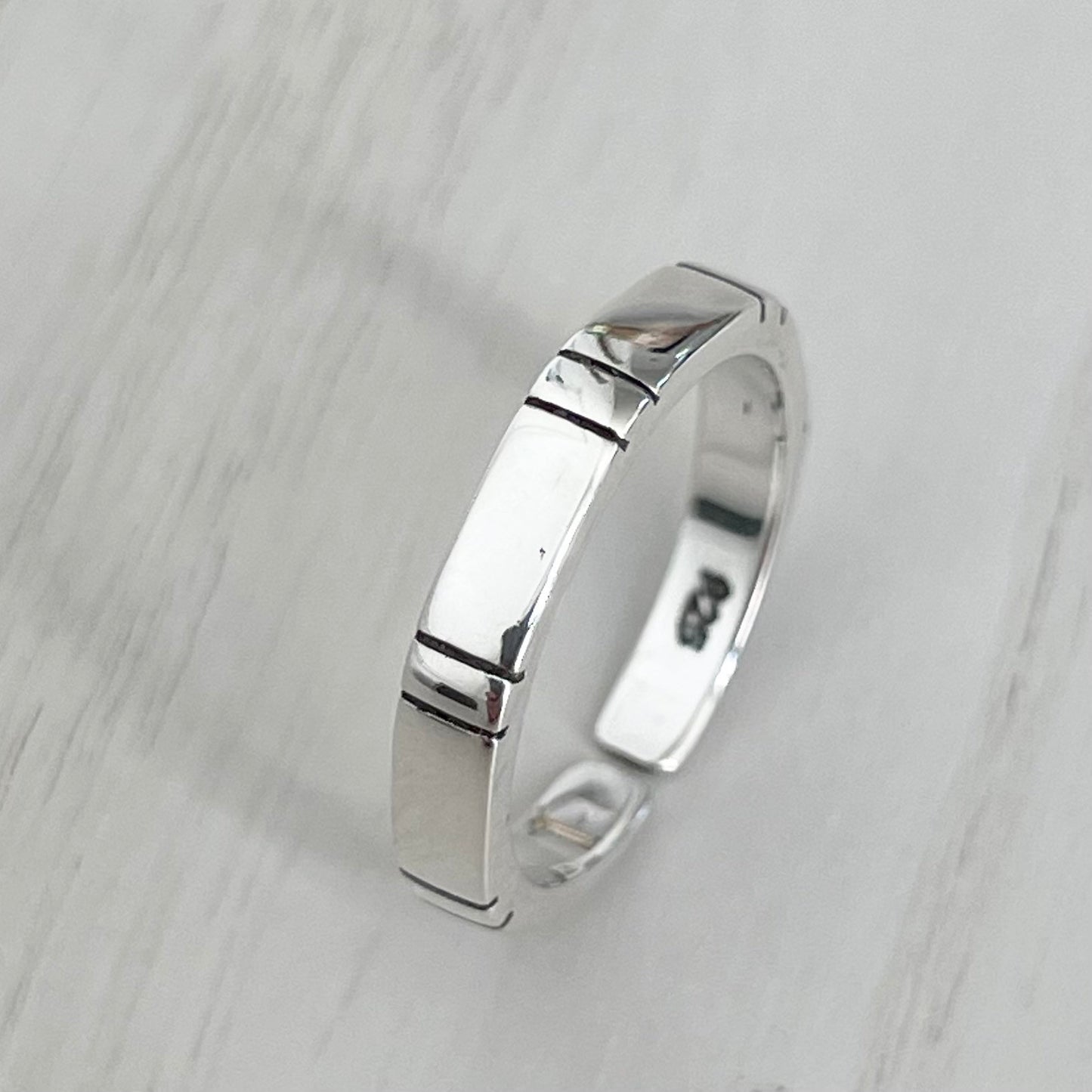 Sterling Silver Bamboo Band Toe Ring - Tree Toe Ring - Silver Toe Band - Pinky Ring - Bambo Toe Ring - Adjustable Toe Ring - Midi Band