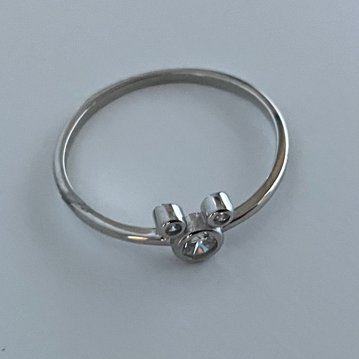 Mickey Mouse Head CZ Sterling Silver Ring, Mouse Ears Ring, Silver Mickey Ring, Mickey Toe Ring, Cubic Zirconia Ring, Girl Promise Ring