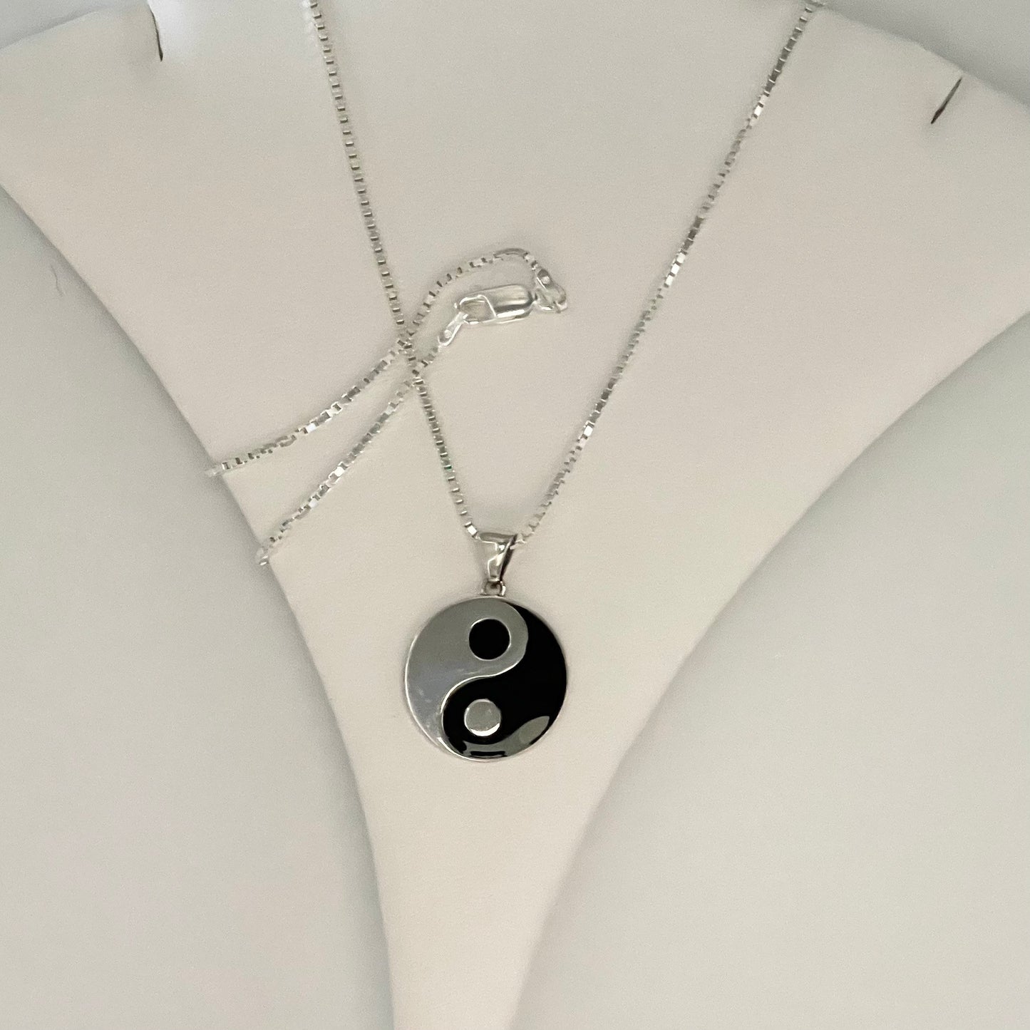 Sterling Silver Small or Large Yin and Yang Pendant Necklace, Boho Necklace, Yin & Yang Pendant, Silver Necklace, Silver Chain Necklace