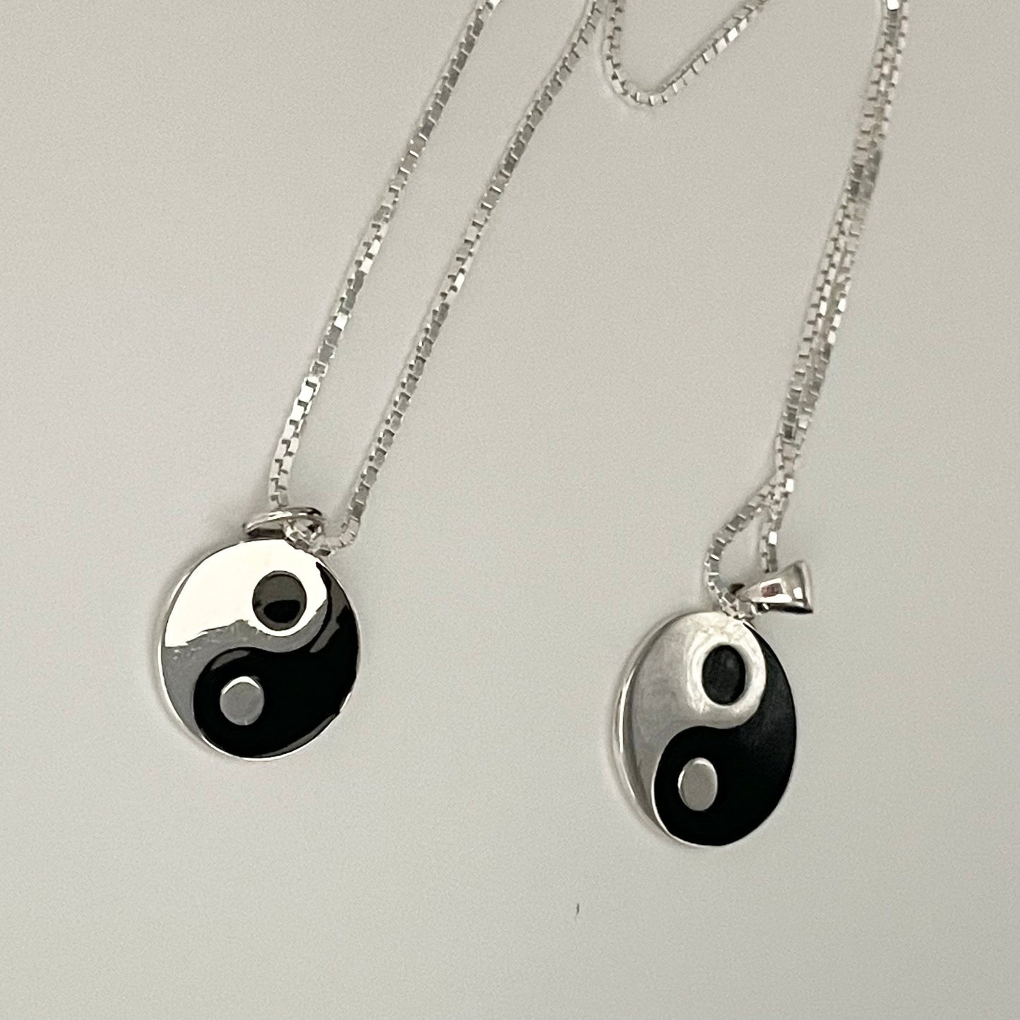 Sterling Silver Small or Large Yin and Yang Pendant Necklace, Boho Necklace, Yin & Yang Pendant, Silver Necklace, Silver Chain Necklace