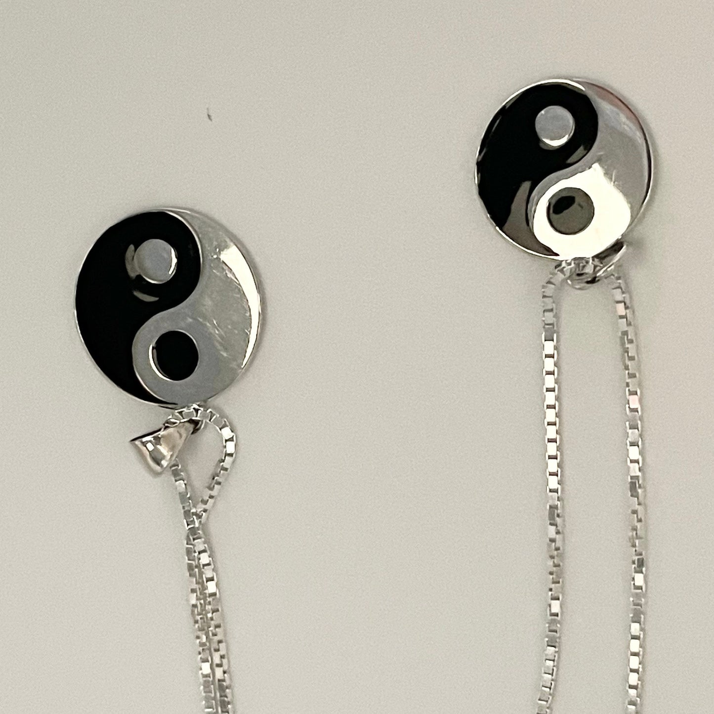 Sterling Silver Yin Yang Pendant Necklace: Oxidized Boho Jewelry