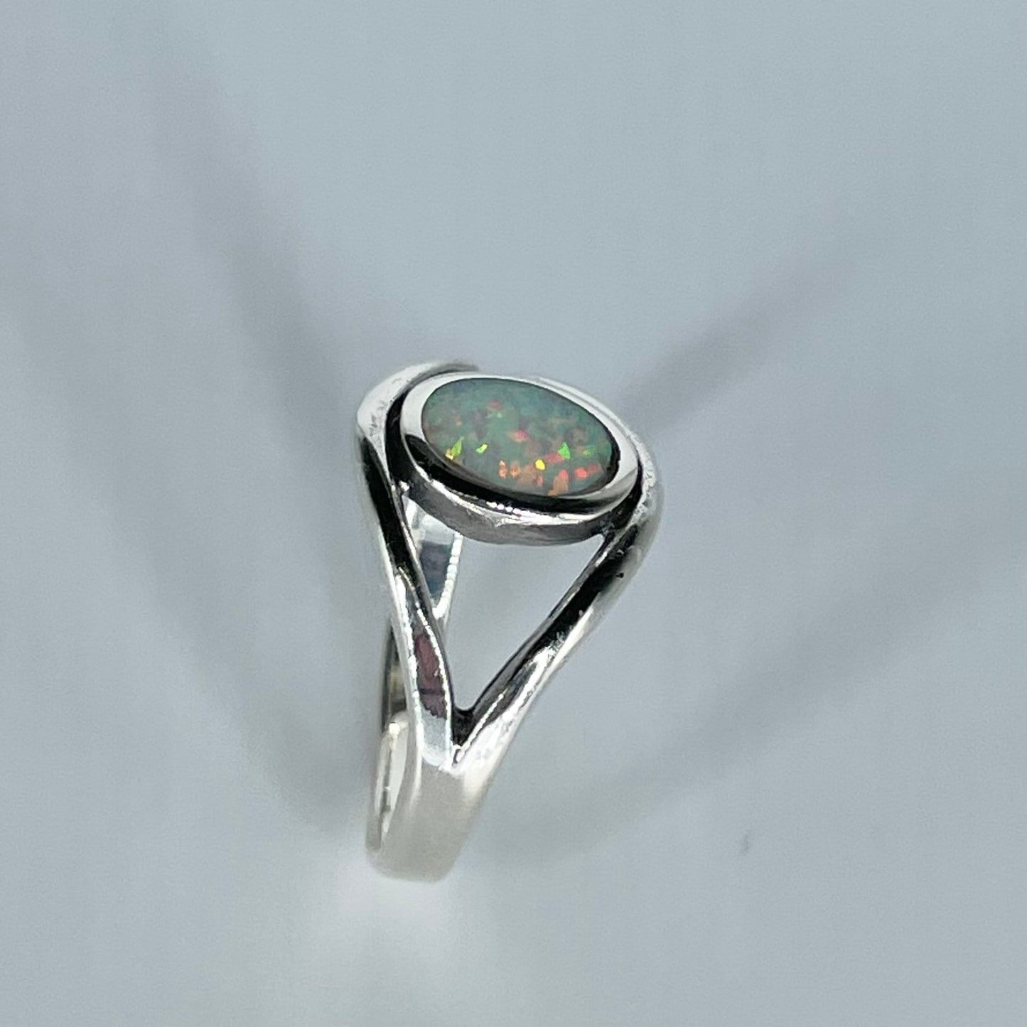 White Opal Big Eye Sterling Silver Ring, Silver Ring, Stone Ring, Boho Ring, All Seeing Eye Ring, Opal Ring, Love Ring, Statement Ring