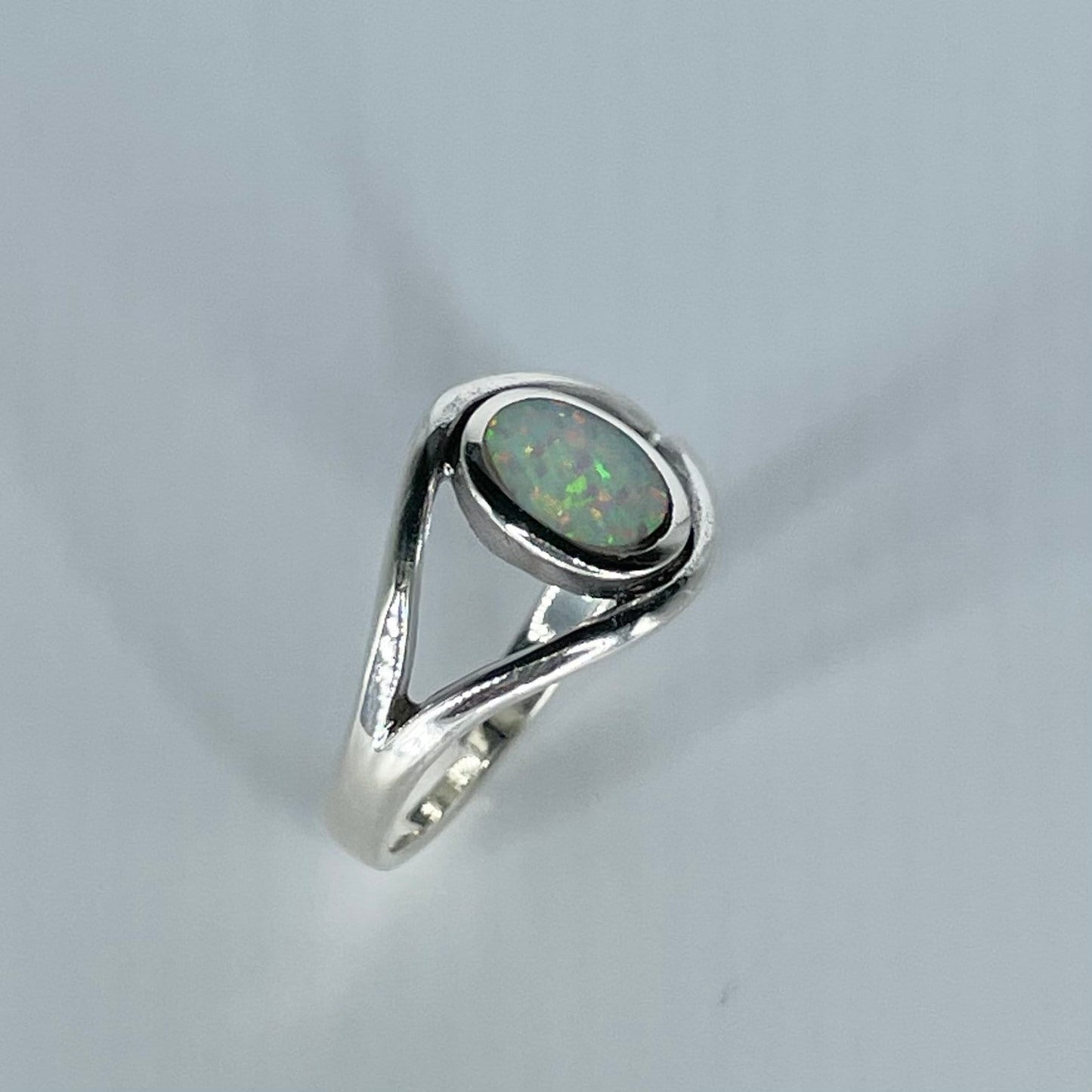 White Opal Big Eye Sterling Silver Ring, Silver Ring, Stone Ring, Boho Ring, All Seeing Eye Ring, Opal Ring, Love Ring, Statement Ring