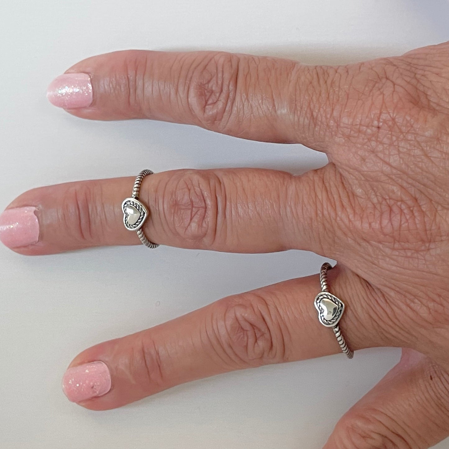 Dainty Sterling Silver Heart Ring: Oxidized Boho Promise Ring
