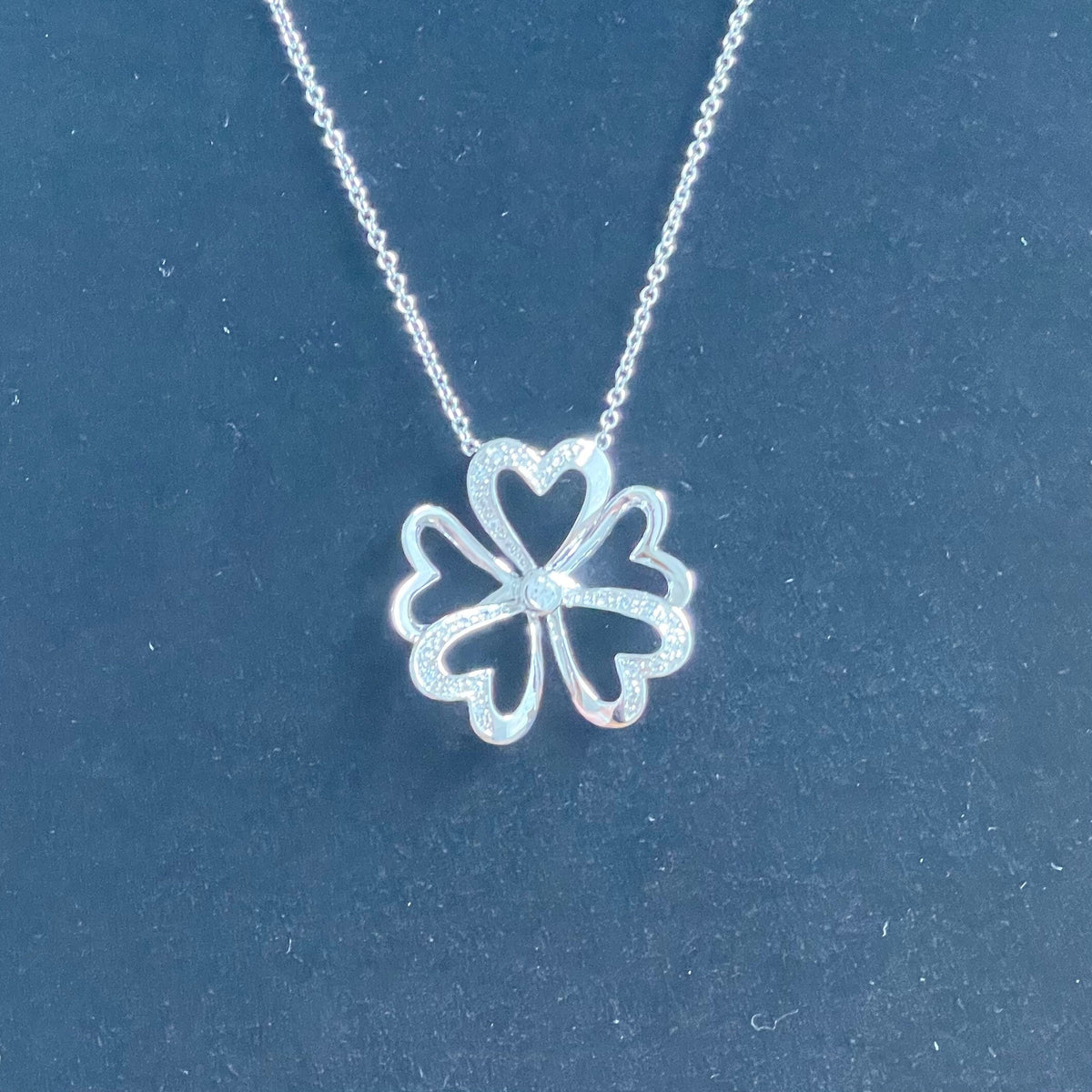 Sterling Silver Hearts with Clear CZ Necklace, Cubic Zirconia Heart Pendant, Hearts Necklace, Silver Chain, CZ Silver Necklace