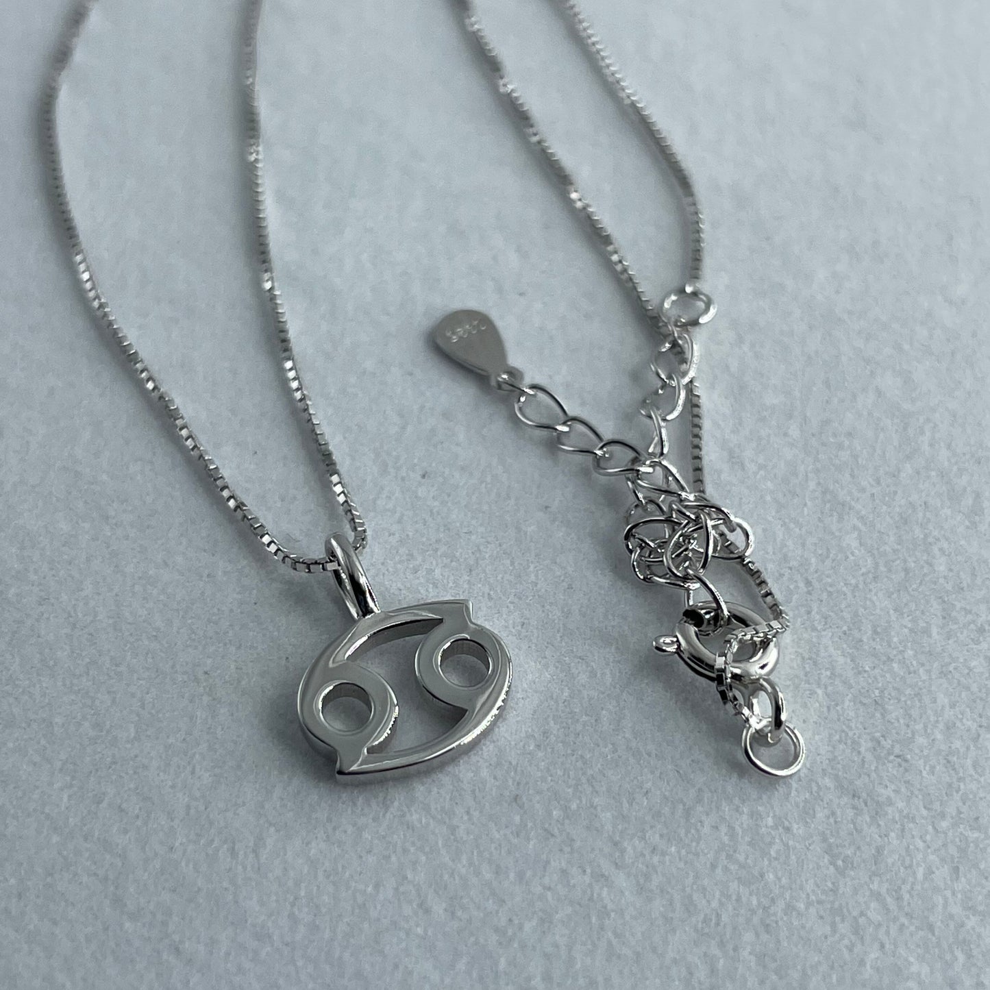 Sterling Silver Small Cancer Necklace, Zodiac Pendant, Astrology Necklace, Horoscope Necklace, Silver Necklace, Cancer Necklace