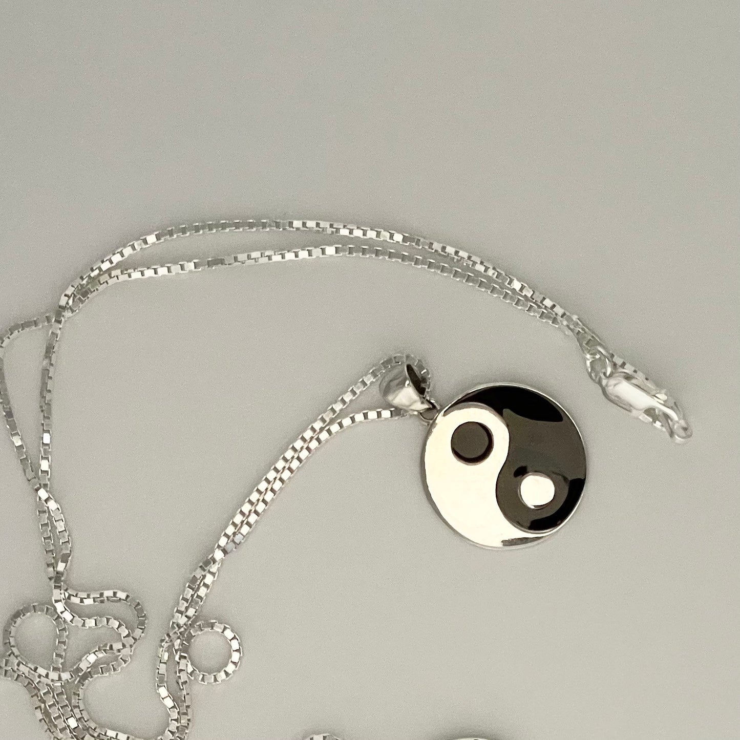 Sterling Silver Small or Large Yin and Yang Pendant Necklace, Boho Necklace, Yin & Yang Pendant, Silver Necklace, Silver Chain Necklace